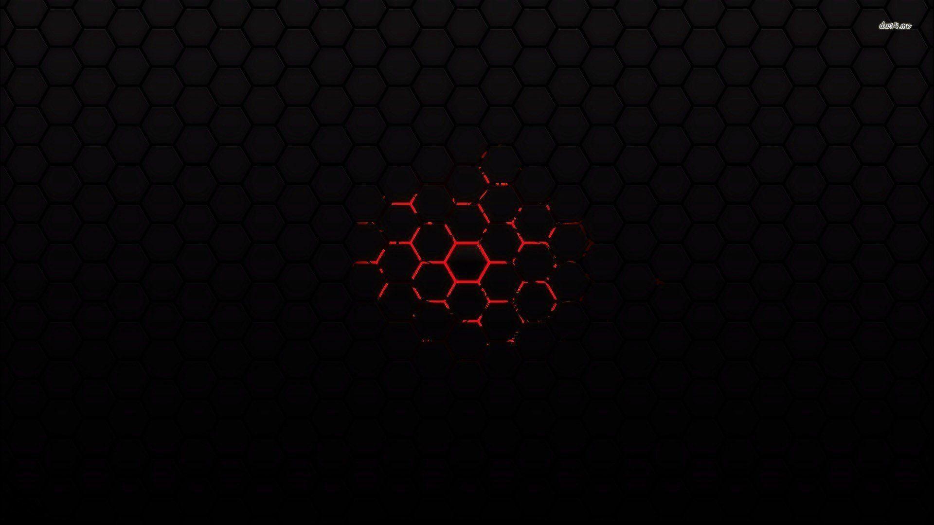 Red On Black Honeycomb Pattern