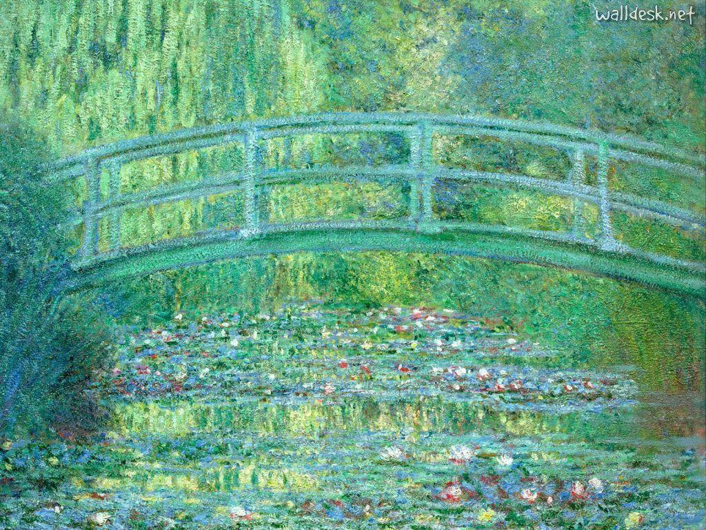 The Japanese Bridge Claude Monet painting wallpaper. Claude Monet
