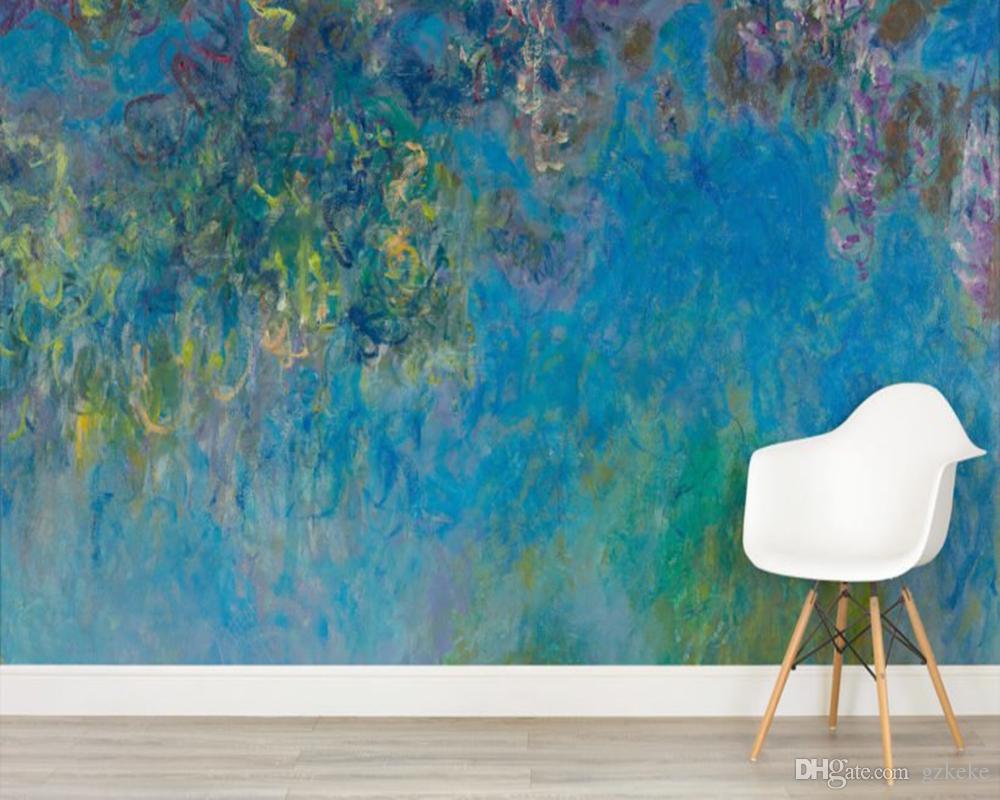 Custom Wallpaper, Wisteria By Monet Wall Mural For Living Room
