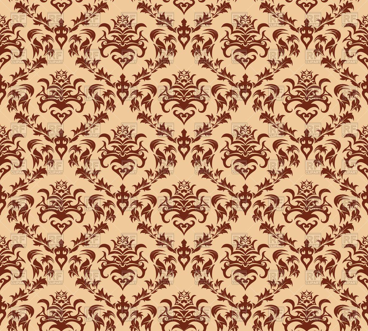 Damask seamless pattern wallpaper Royalty Free Vector Clip