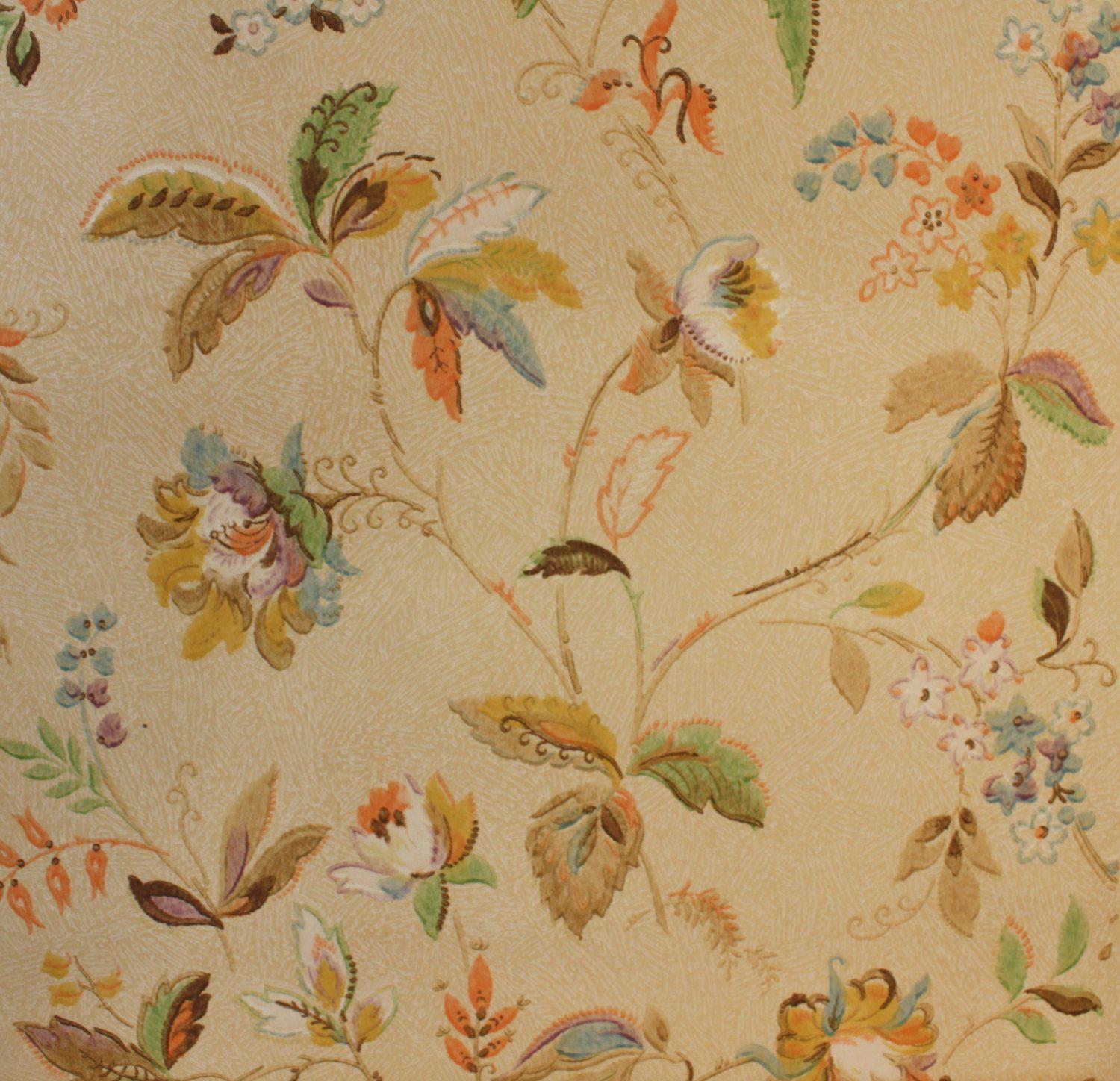 1930s Floral Wallpaper Flowers | Vintage Wallpapers - Online Shop