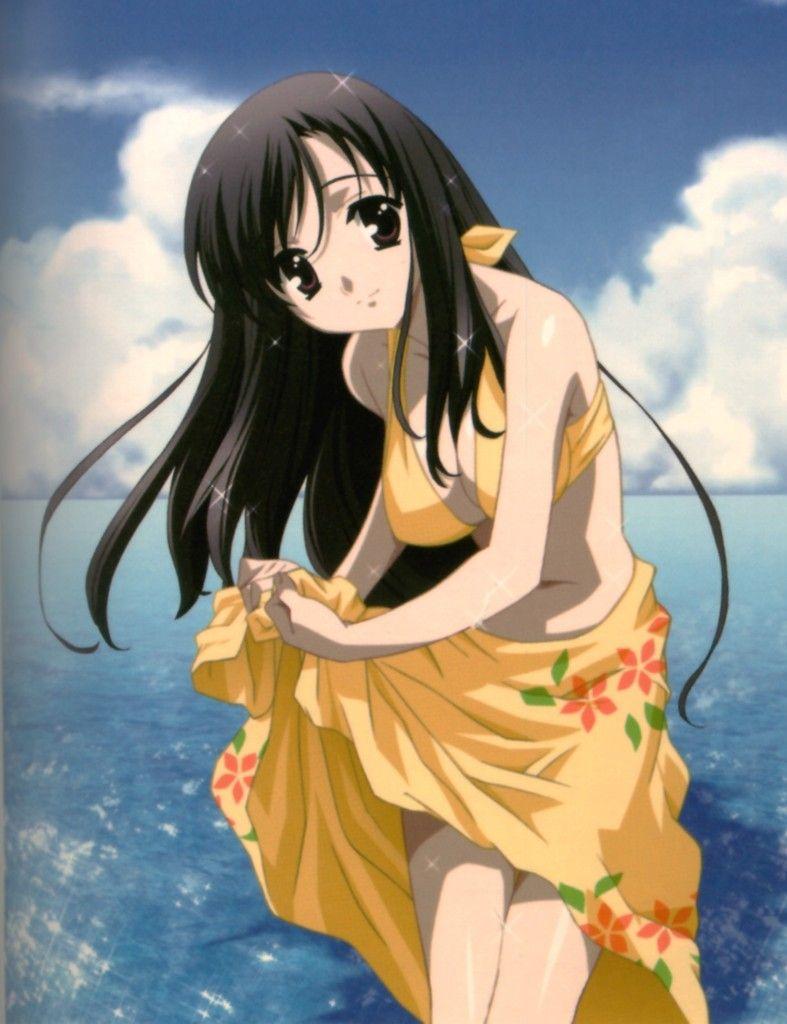 School Days Anime image pretty kotonoha on beach HD wallpaper