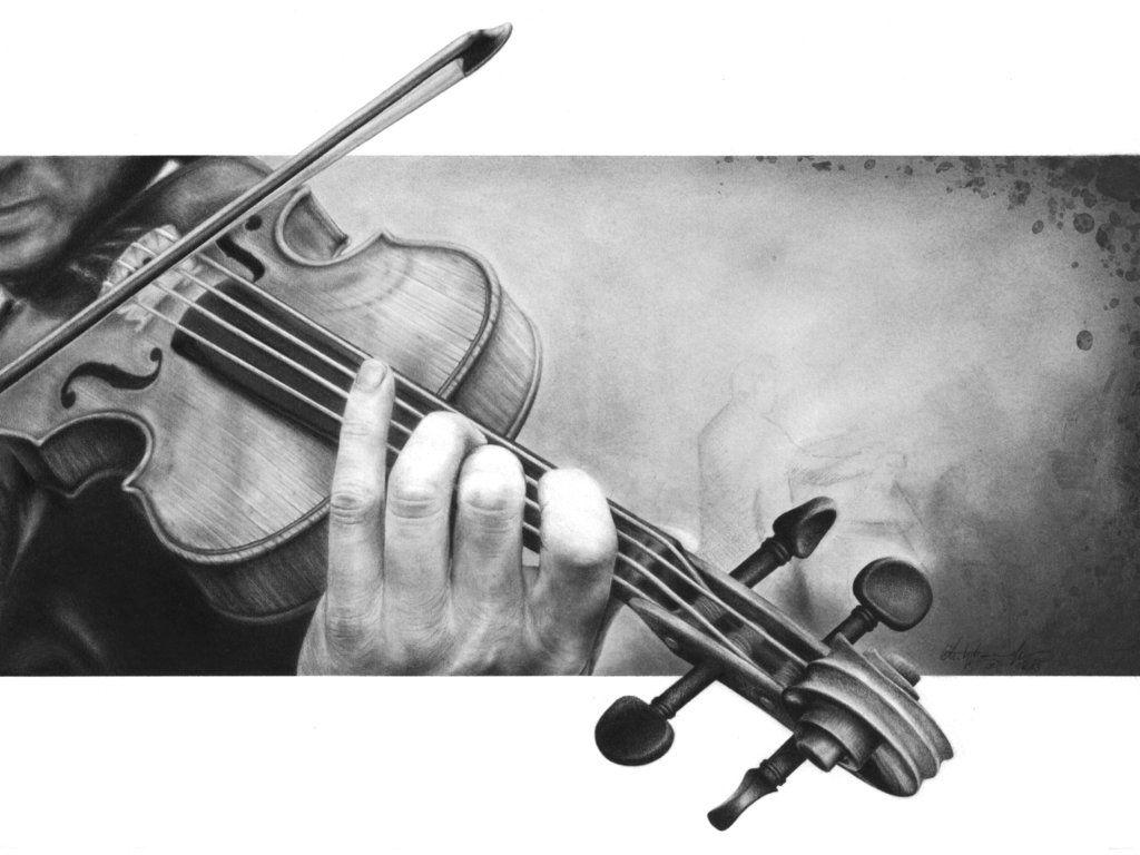 The violin player. Drawings