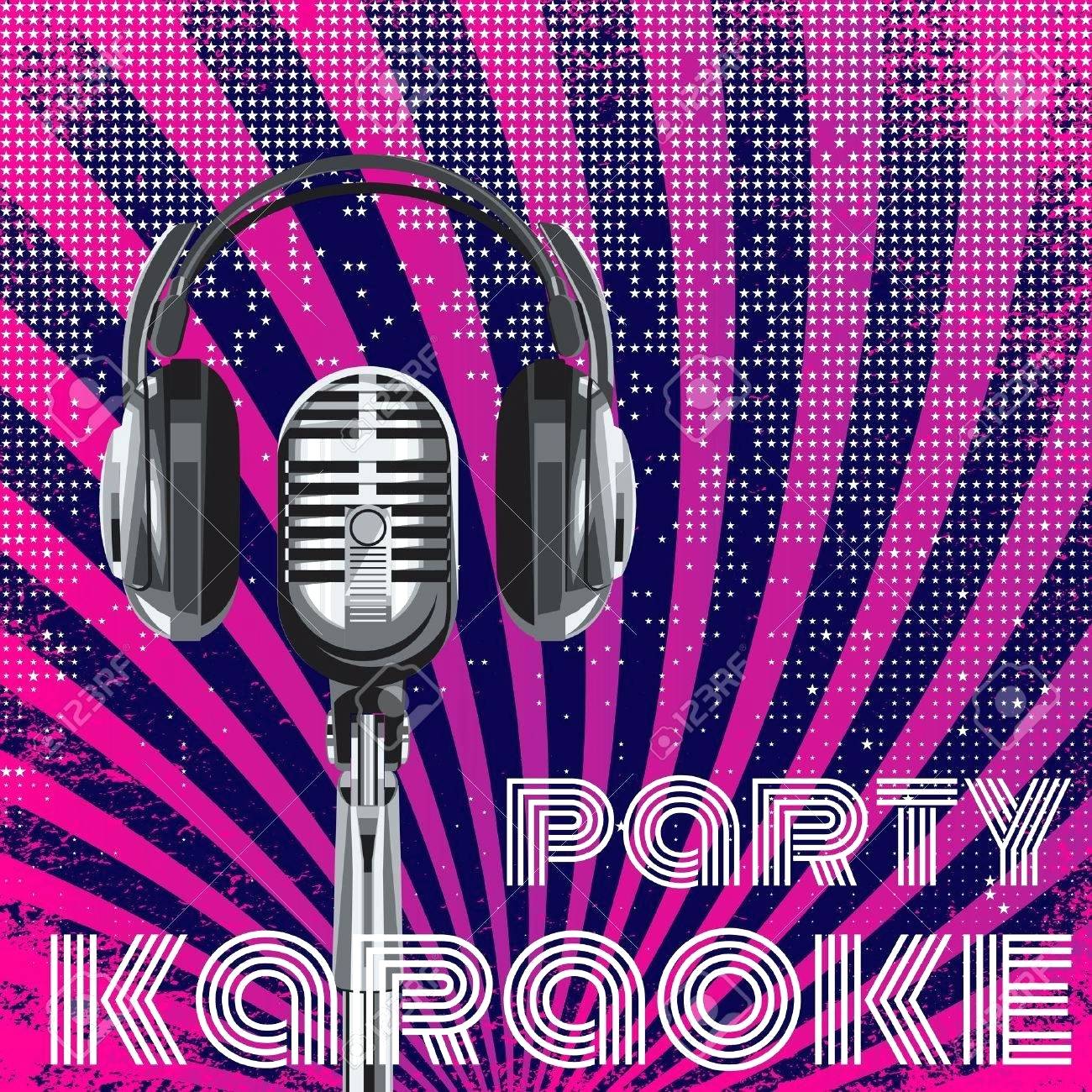 Karaoke Flyer Background With Microphone