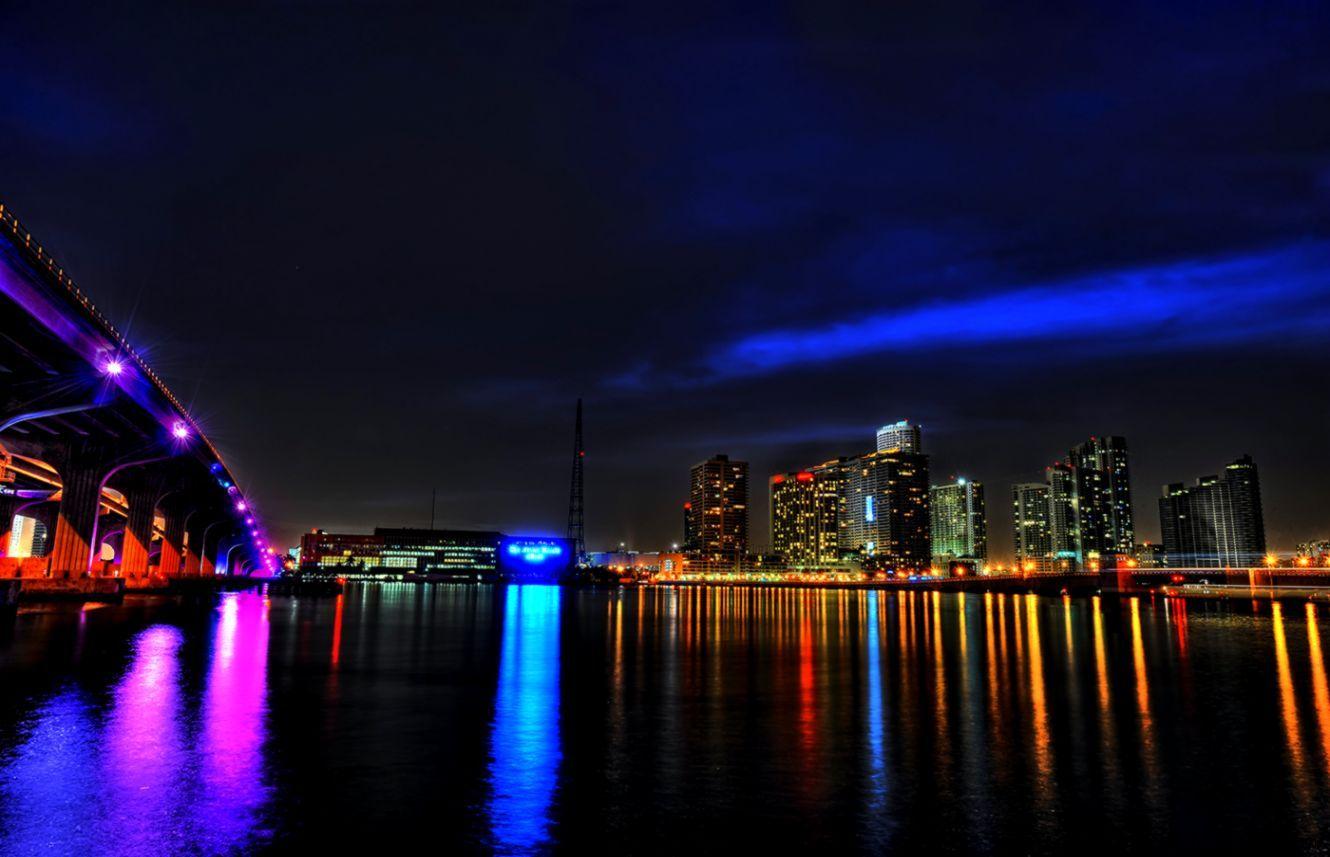 Skyline Downtown Manhattan Miami HD Wallpaper