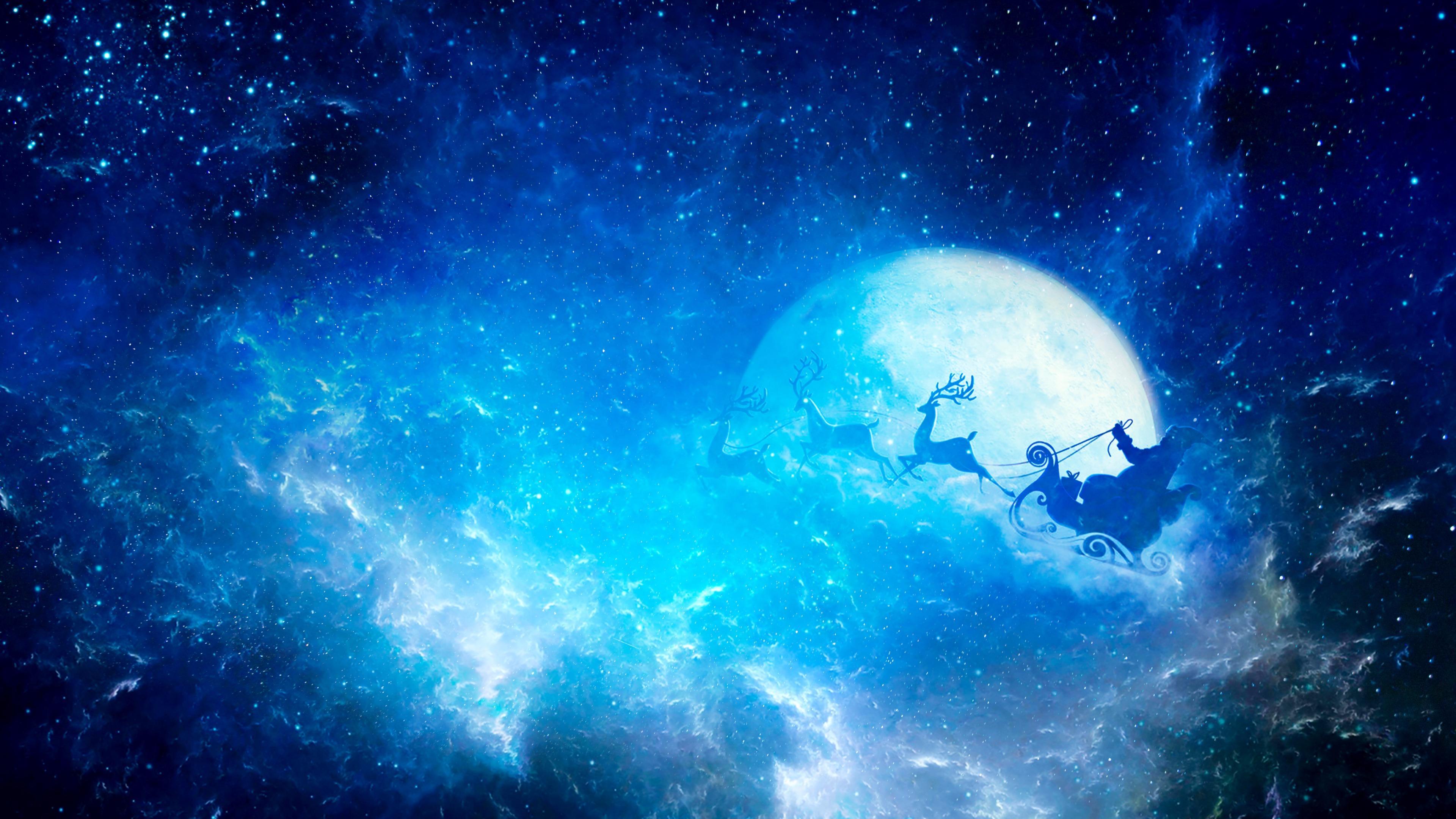 Santa Claus In The Night Sky Wallpaper. Wallpaper Studio 10. Tens