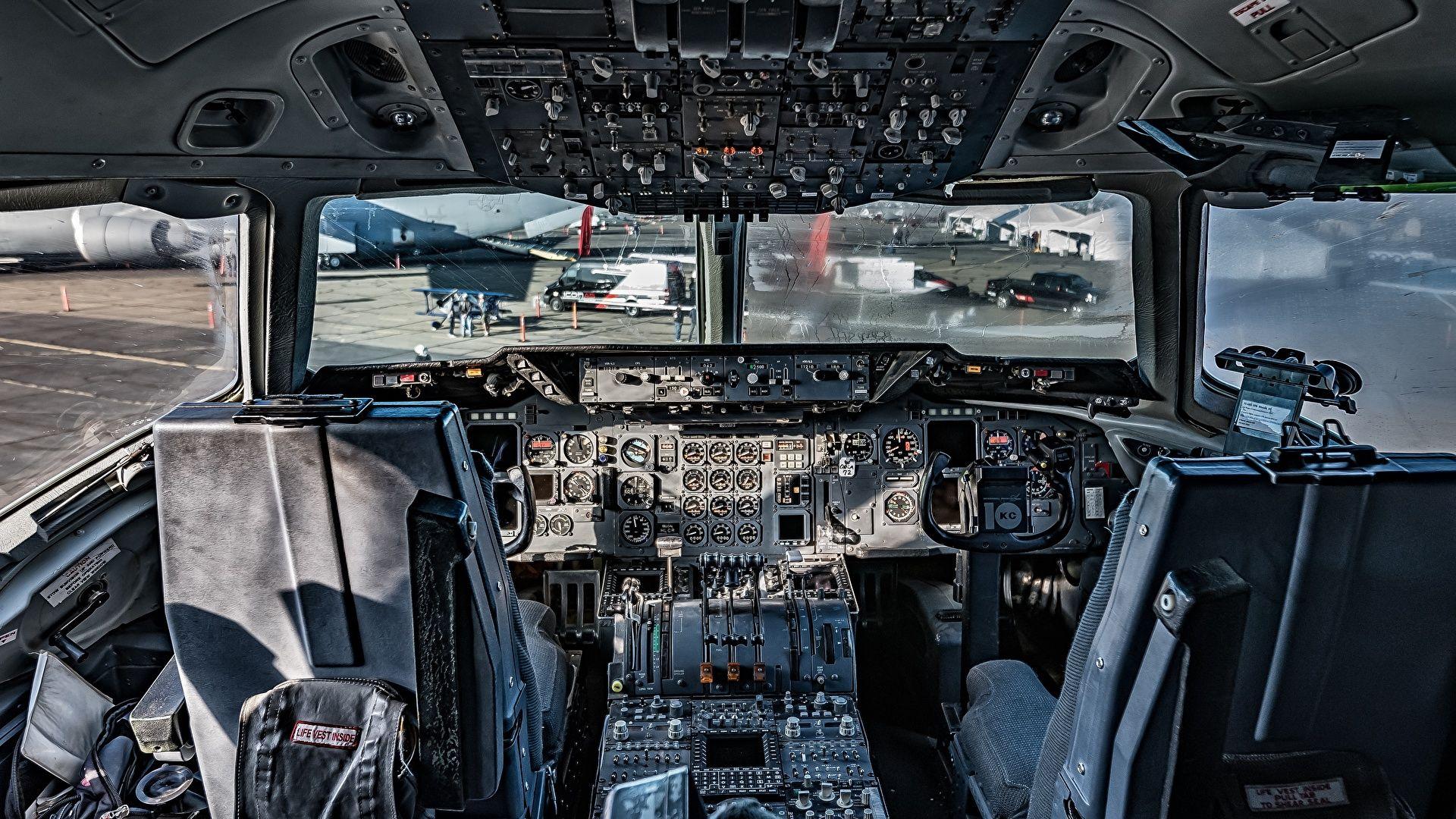 Airplane Cockpit KC 135 Stratotanker Aviation 1920x1080