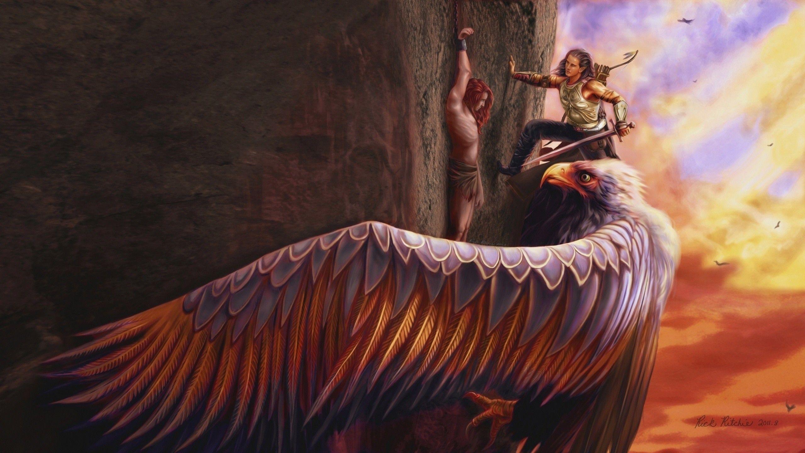 Fantasy art, mythology, eagle wallpaper. creative and fantasy