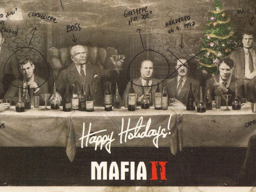 Mafia II Christmas Card Wallpaper. The Cake is a Lie