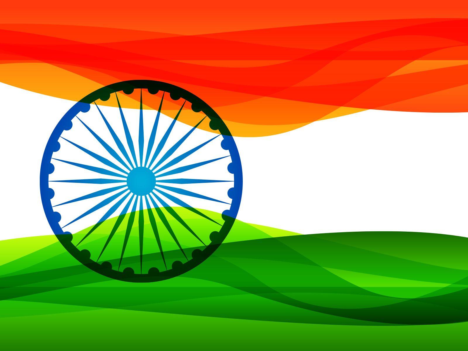 Flag of India PPT Background, Flag, Green, Orange