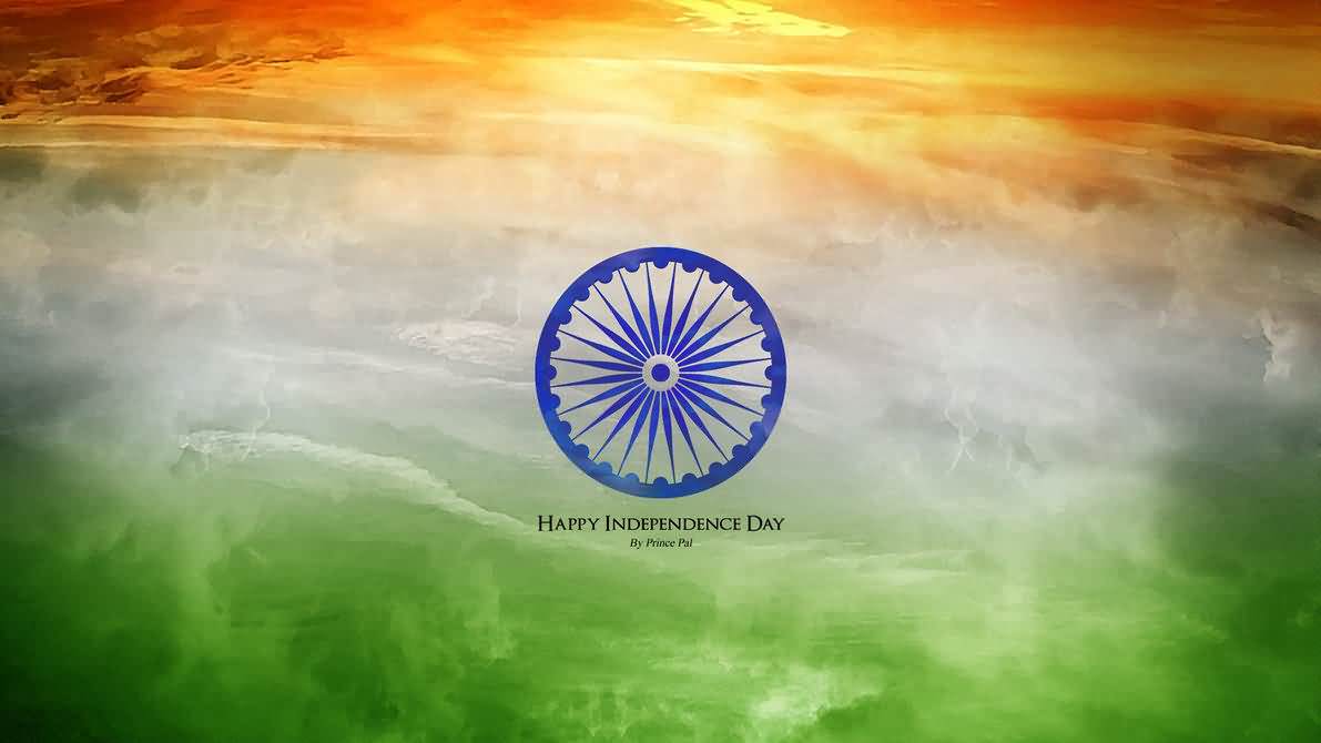 Happy Independence Day Indian Flag In Background Wallpaper