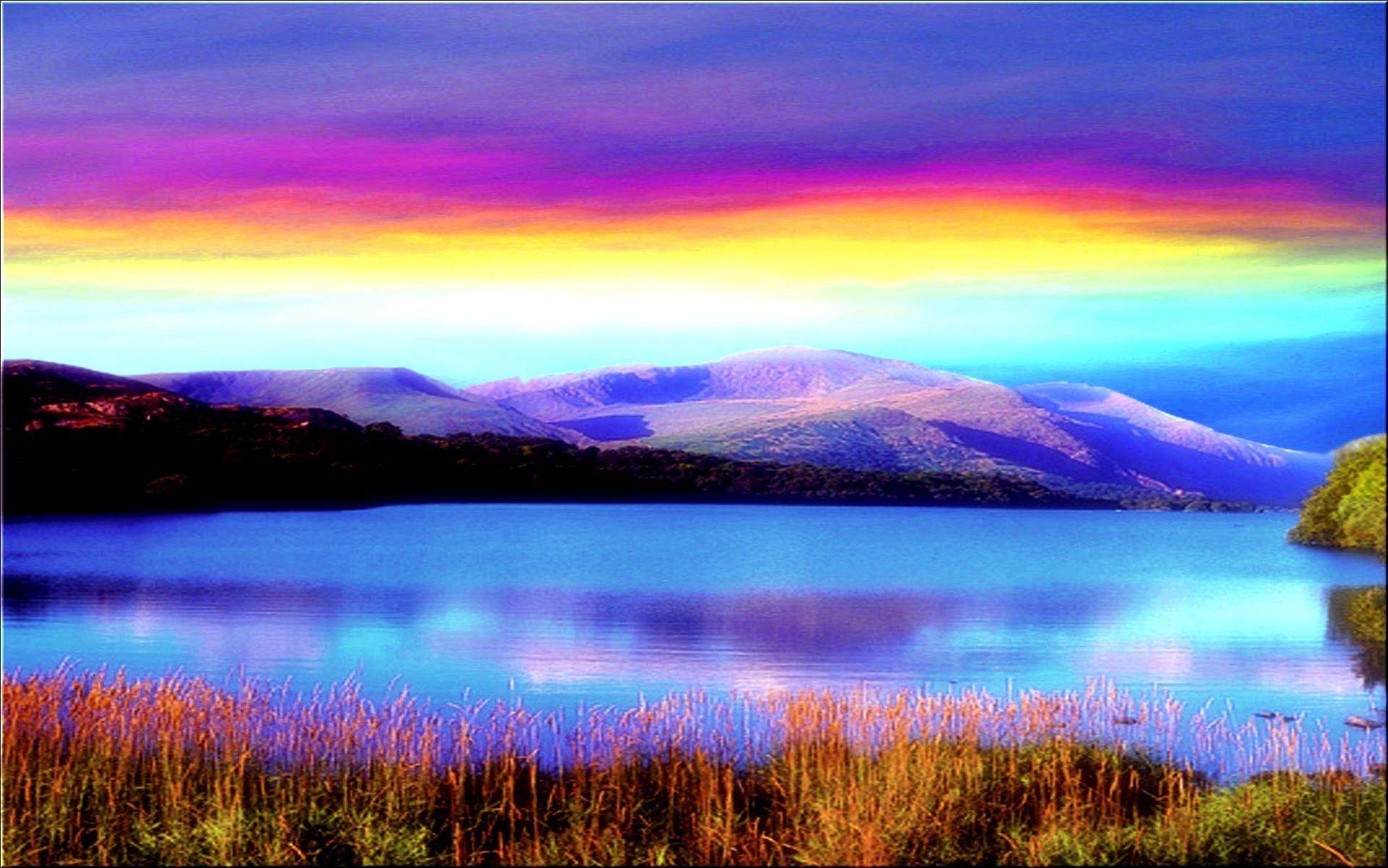 Beautiful Rainbow In Lake Wallpaper .com