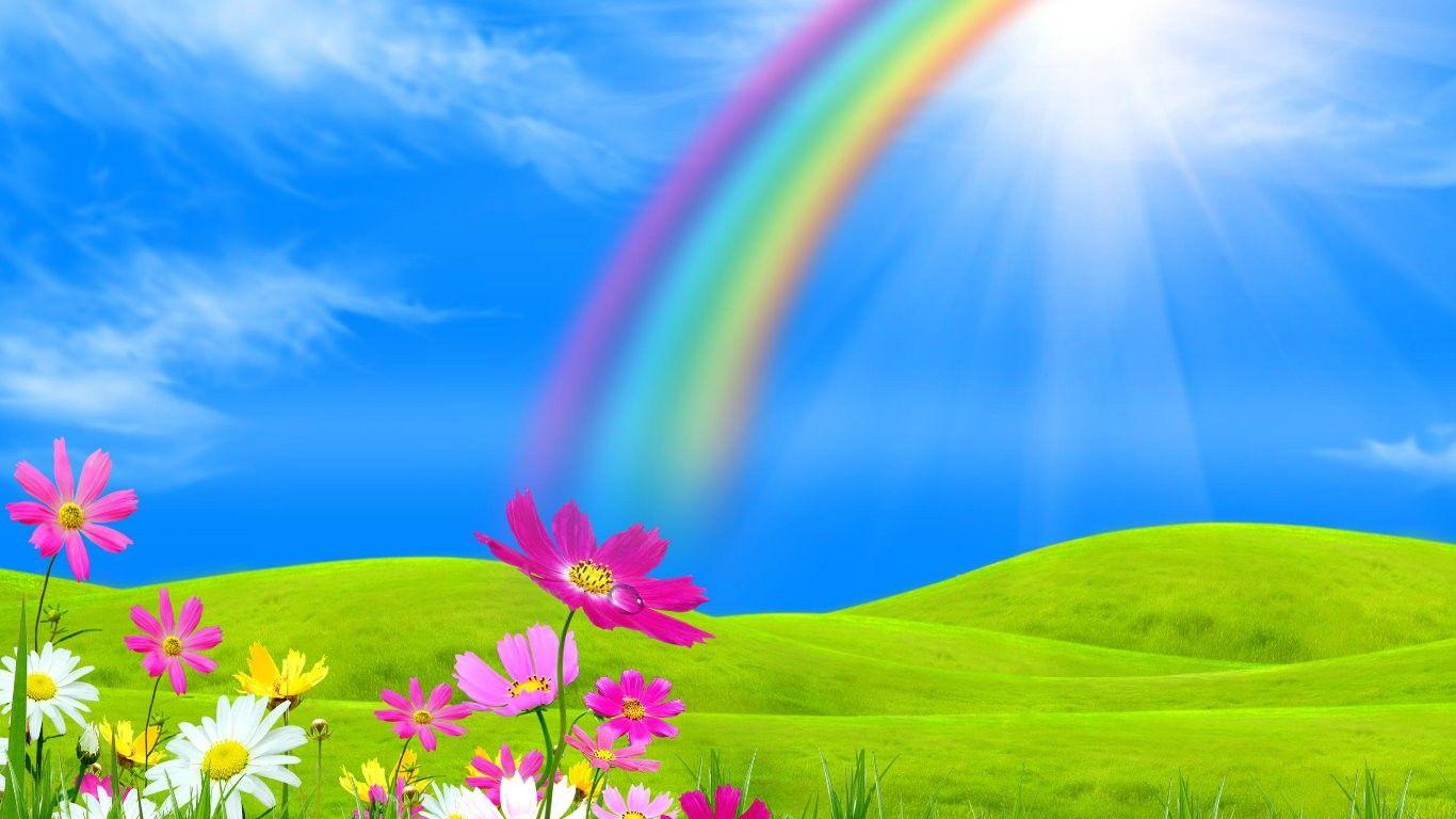 Rainbows: Rainbow Pretty Rainbows Fields Nature Beautiful HD