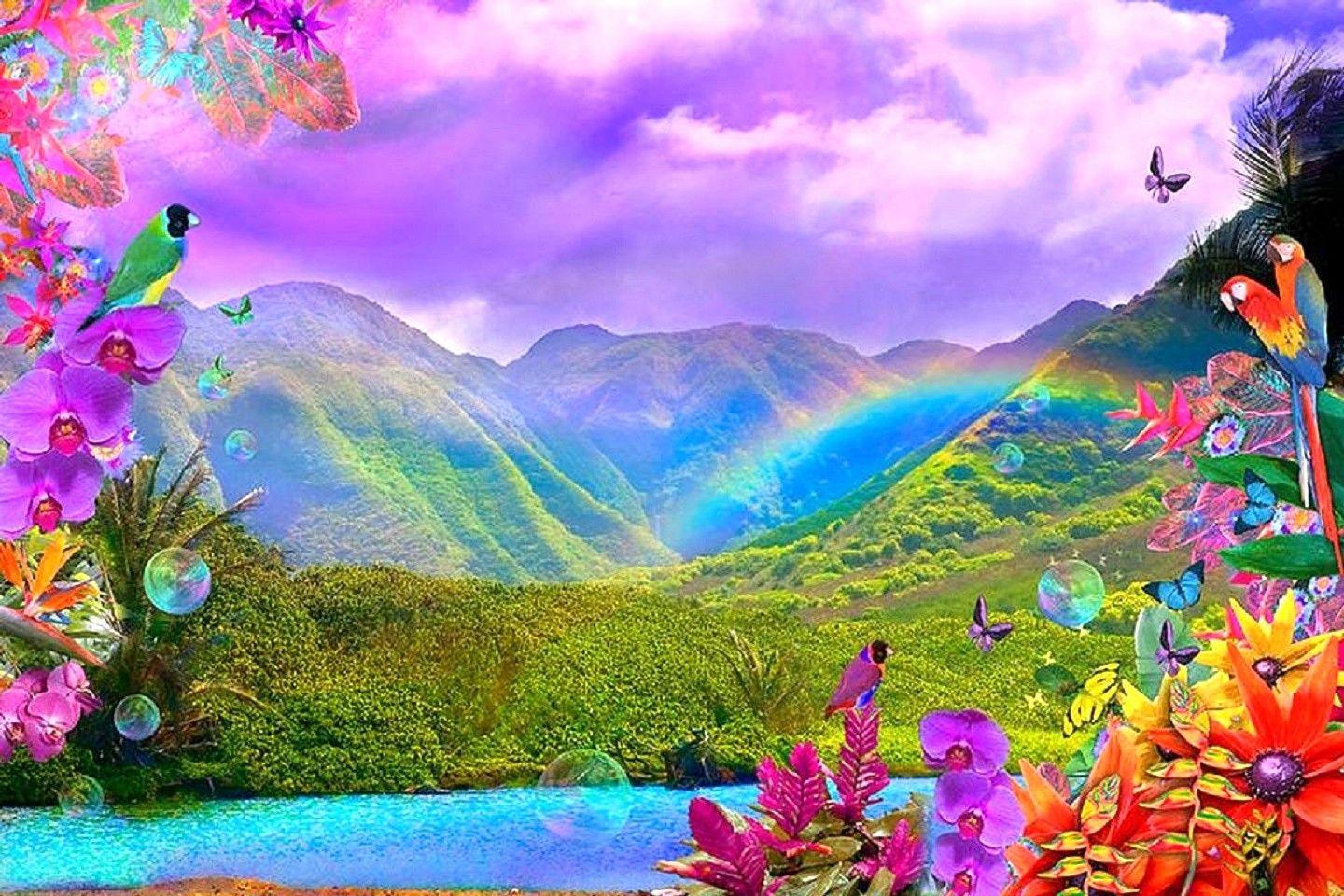 Rainbows: Rainbow Valley Flowers Lakes Attractions Dreams Birds