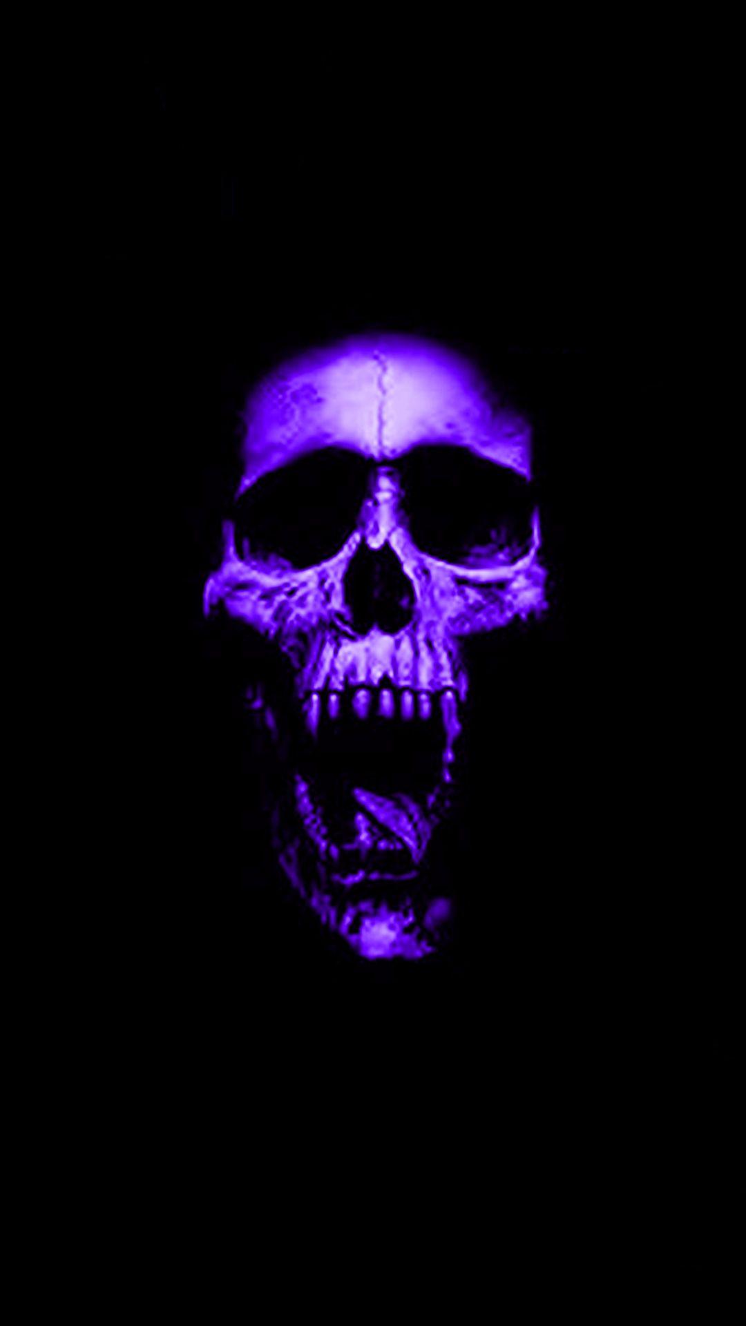 Free HD Purple Skull Phone Wallpaper.9997