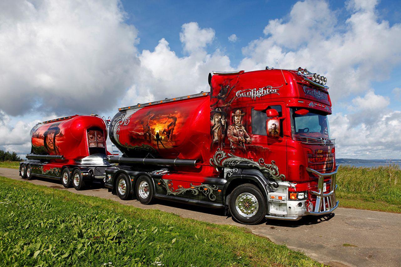 Wallpaper lorry Scania R620 Red auto