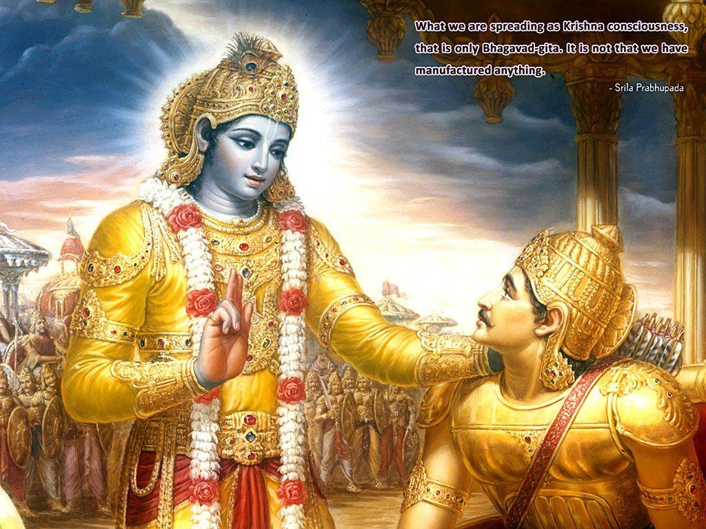 Mahabharata. Krishna in mahabharata preaching gita to arjuna