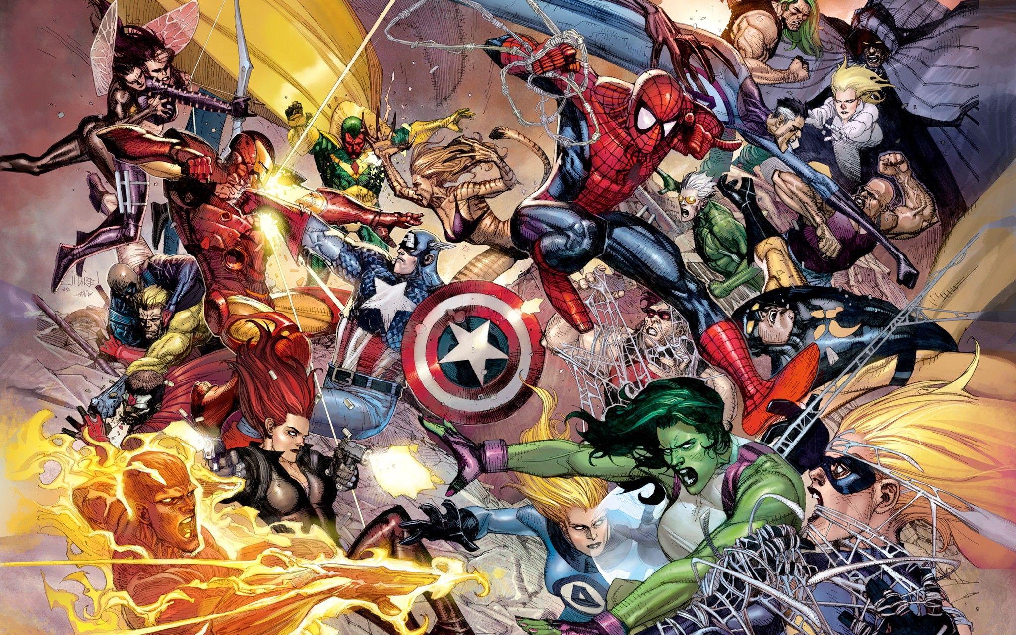 Avengers Gallery Art Wallpaper Mural | Sideshow Collectibles
