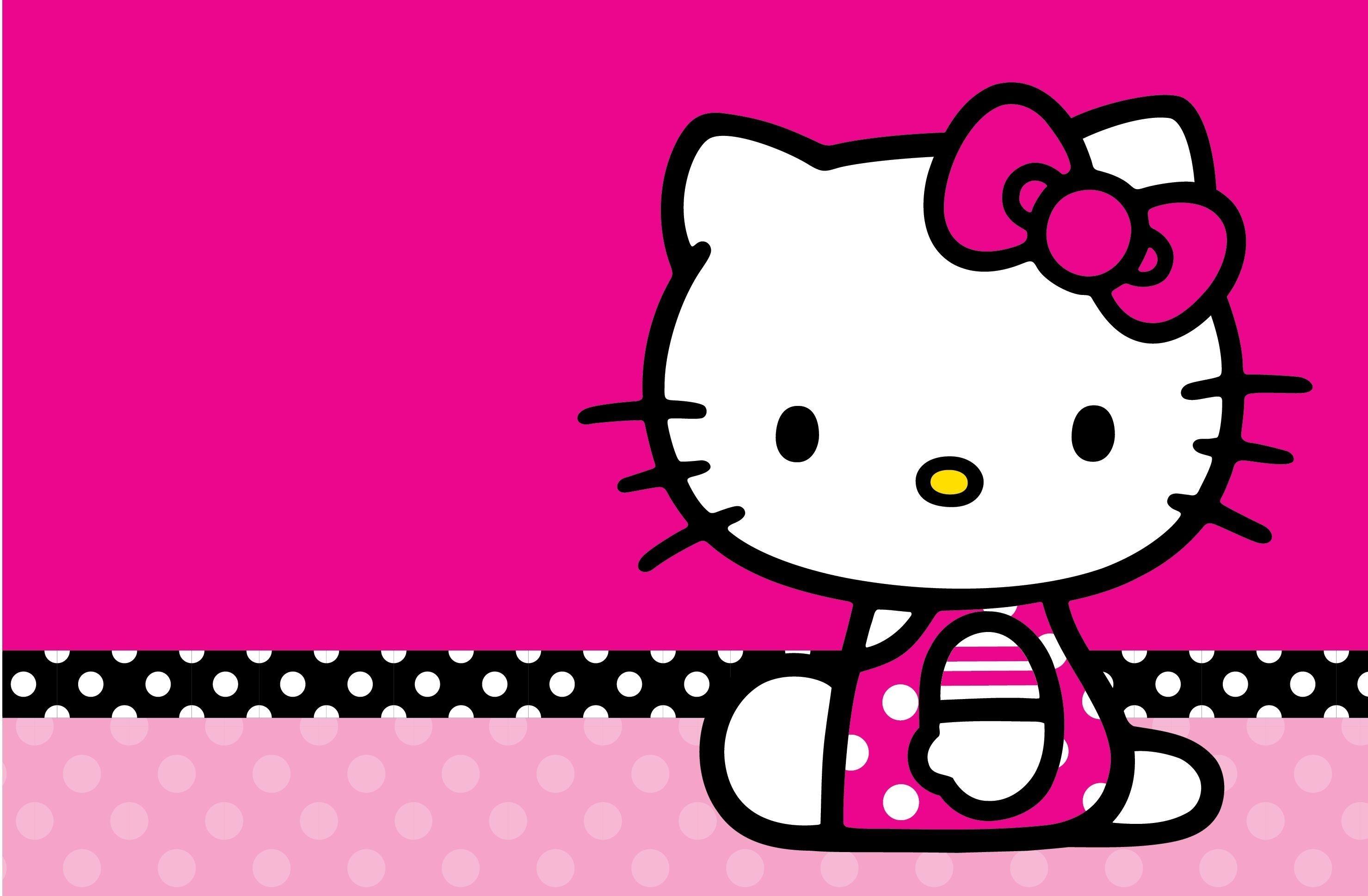 Hello Kitty Pink And Black Love Wallpaper Desktop Background