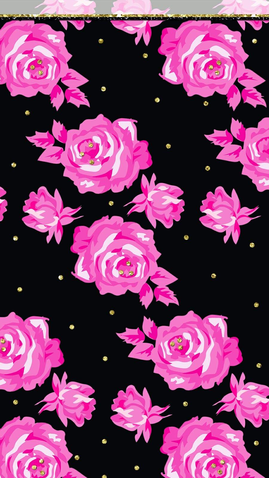 hot #pink #black #wallpaper #iphone #cutewalls #rose. Flower
