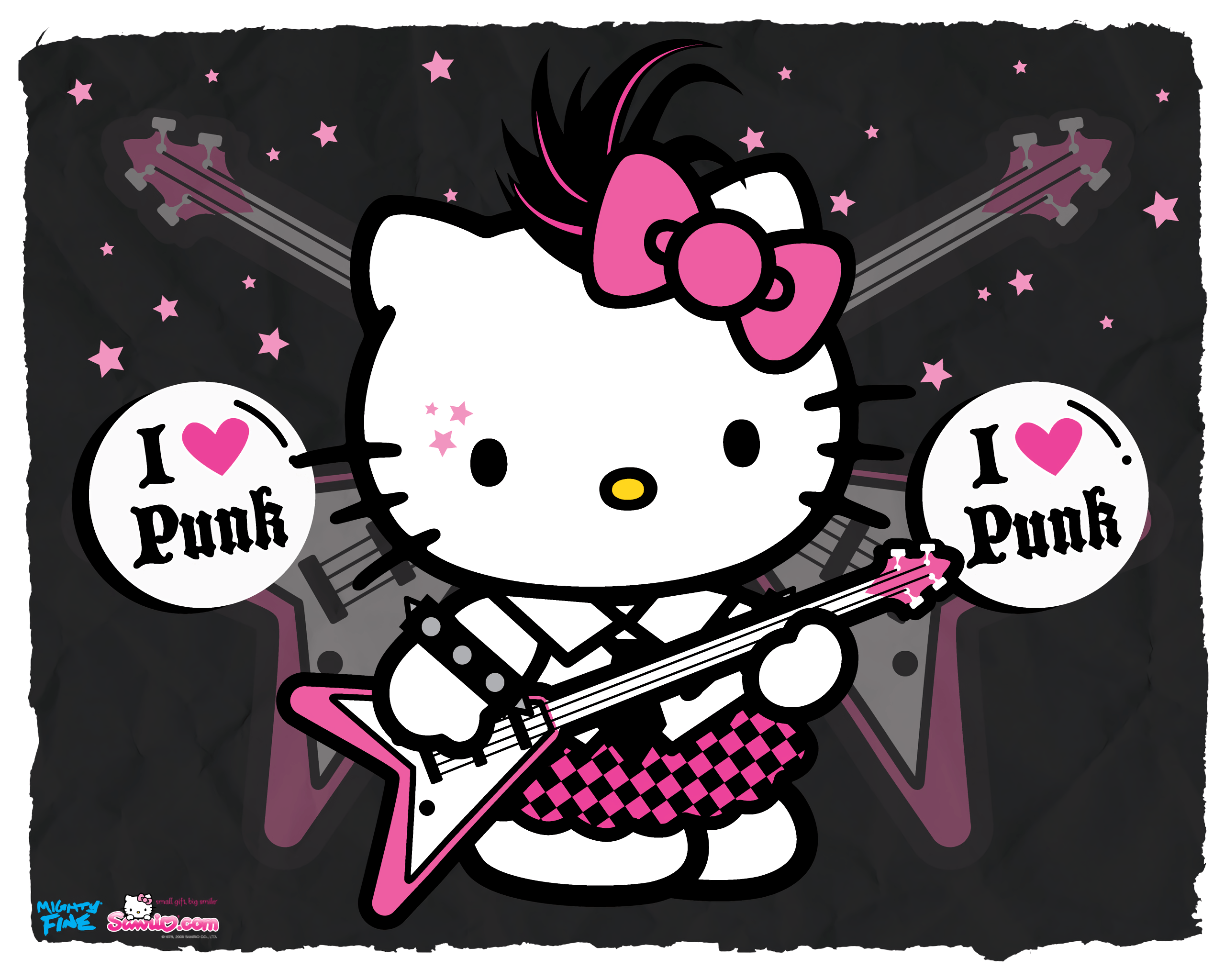 Hello Kitty Pink And Black Love Wallpaper Wide Extra Wallpaper 1080p