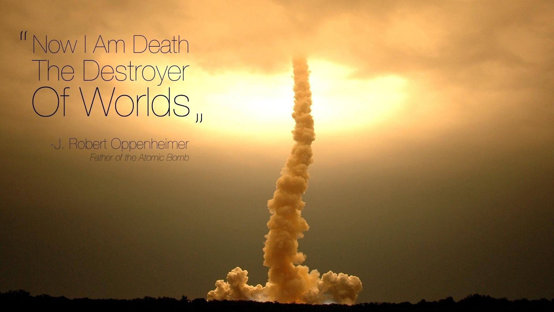 Quotes oppenheimer launch rocket skyscapes bhagavad gita wallpaper