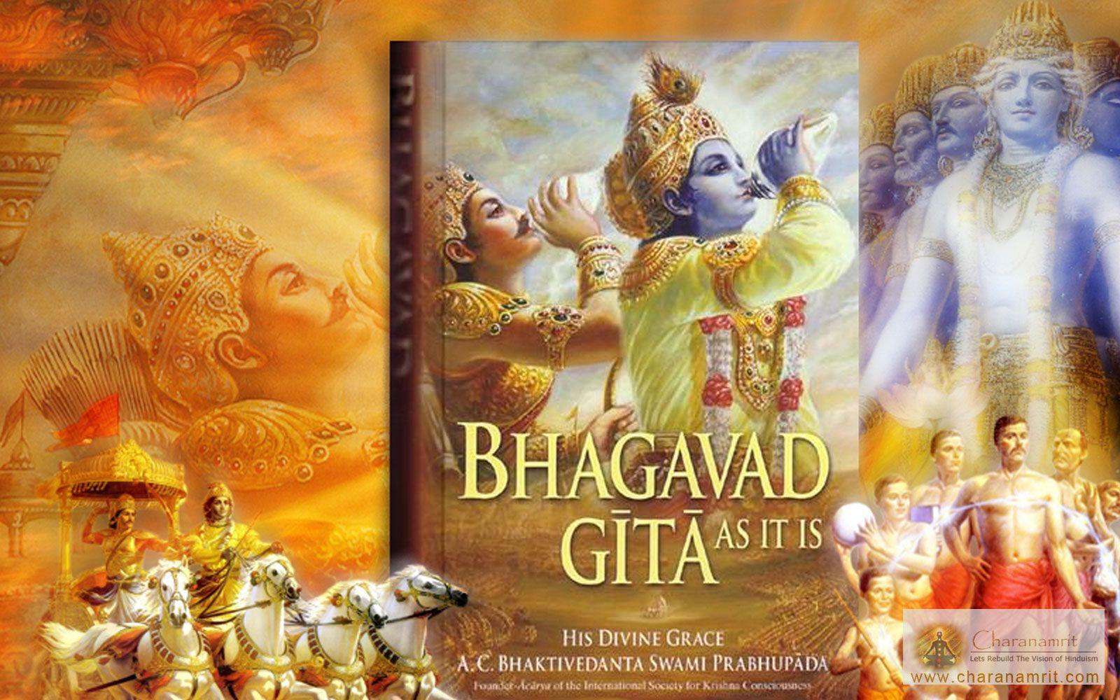 Jai Bhagavad Geeta Jayanthi 3D HD Wallpaper Download, Krishna