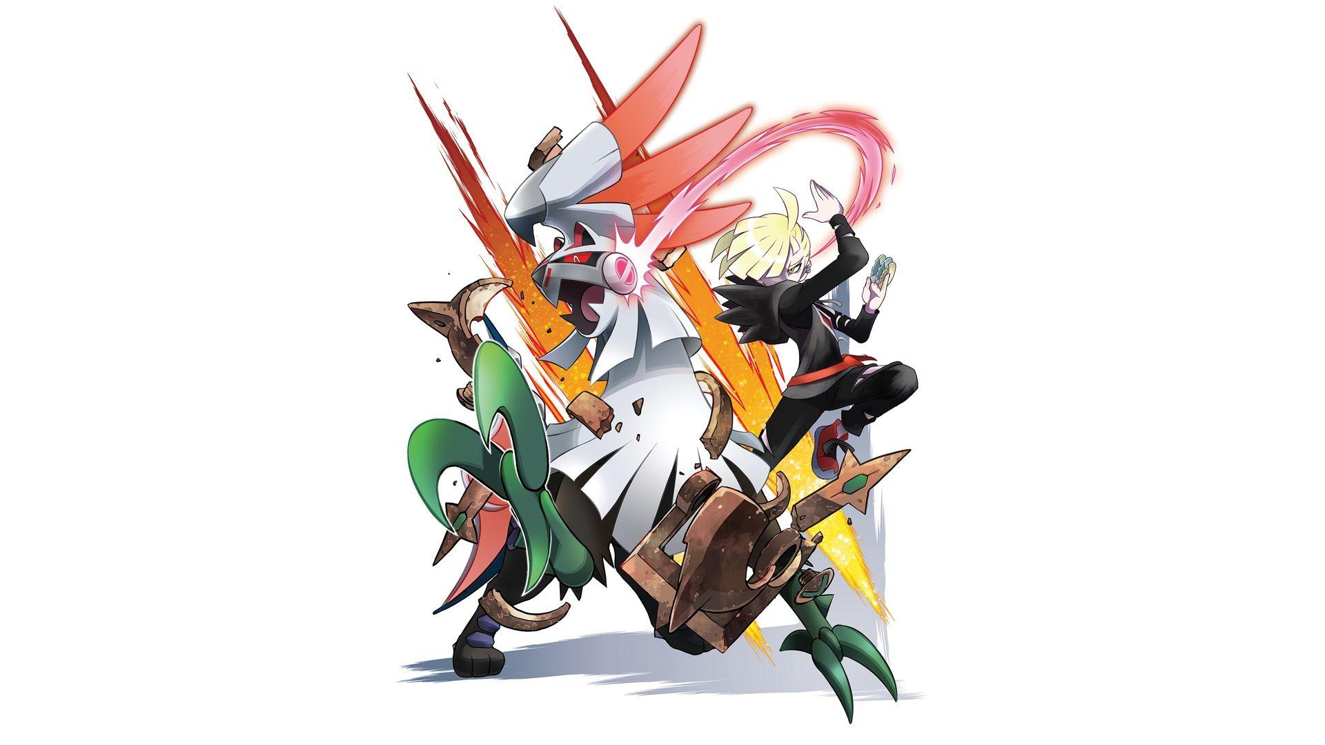 Gladion and Silvally Trainer Pokemon. Wallpaper