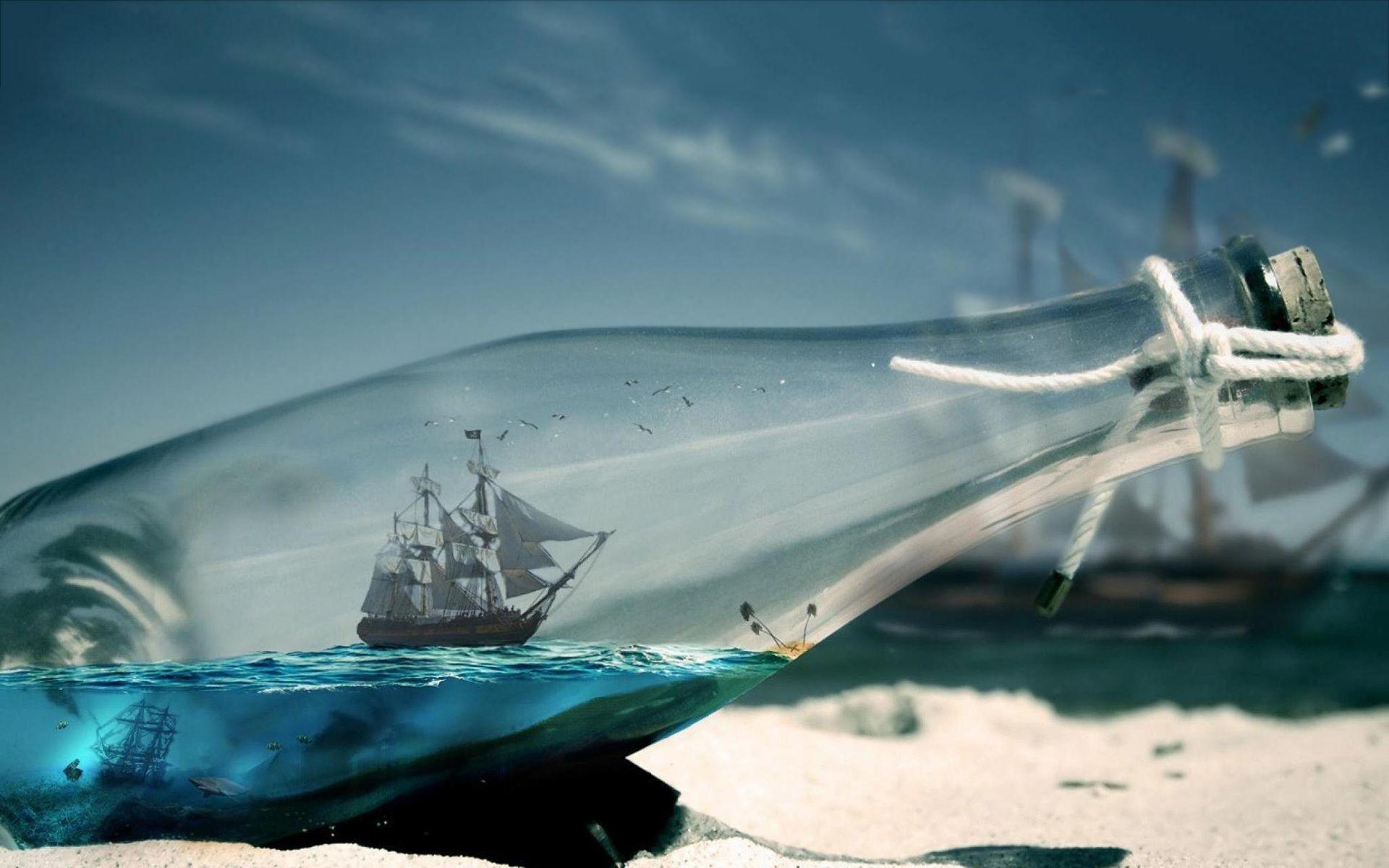 Ship On Bottle Wallpaper Image Wallpaper
