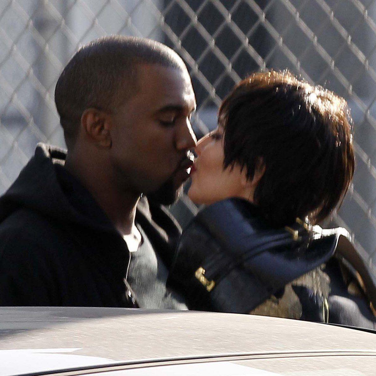 Kim Kardashian Kanye West Kissing Picture