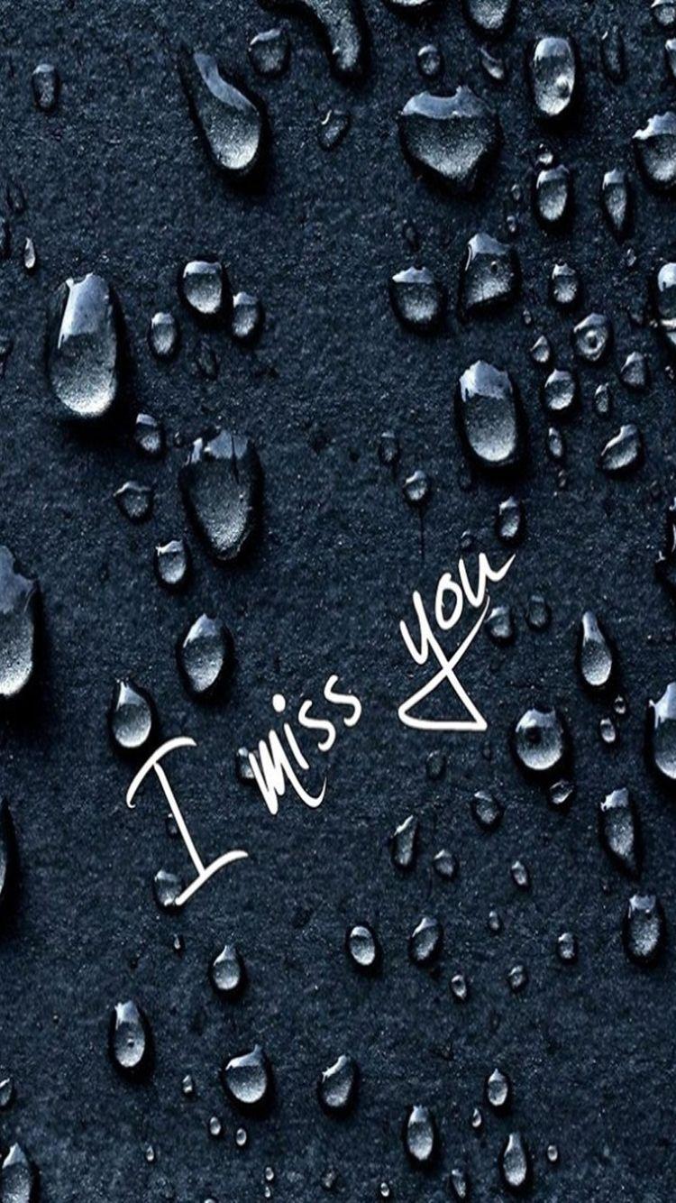 I miss you with water dots background iphone wallpaper. iPhone