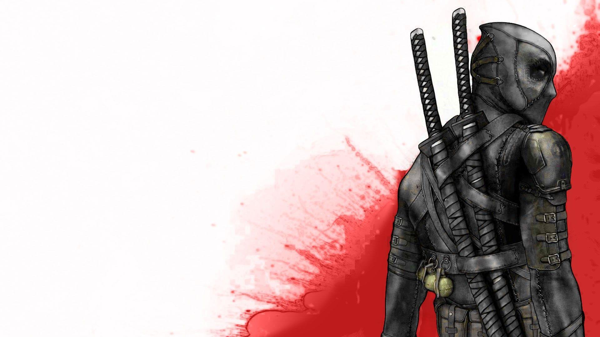 Black Deadpool Wade Wilson Katana Ninjas Samurai