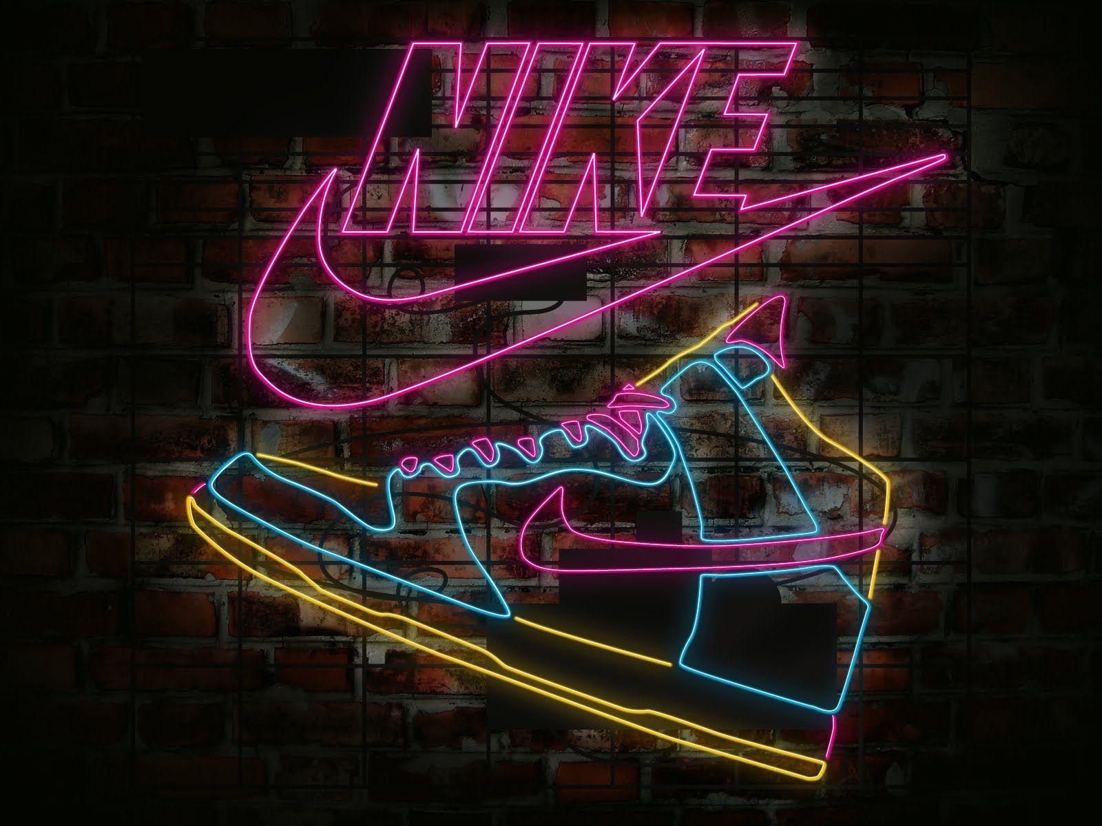 Download Black Neon Aesthetic Nike Logo Wallpaper  Wallpaperscom