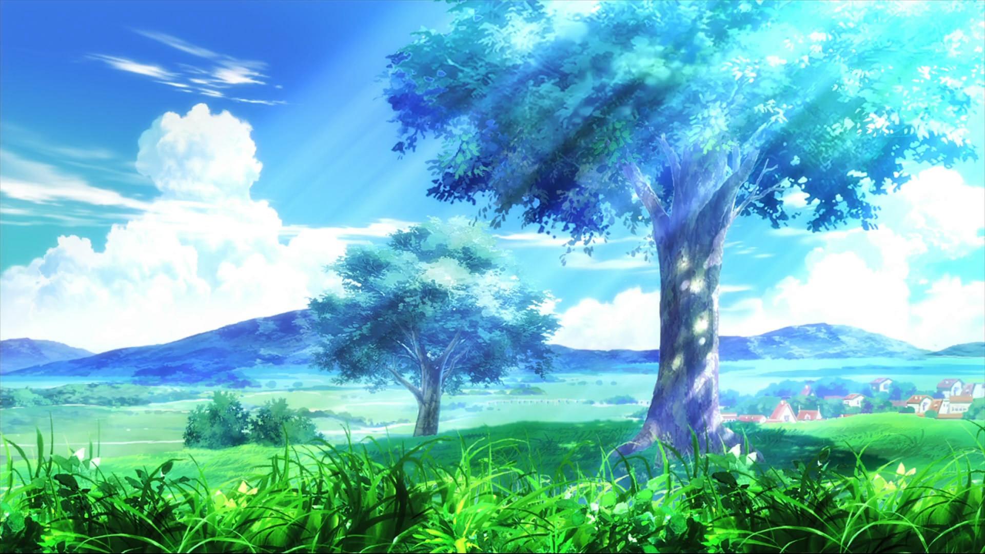 Anime Trees Art Wallpaper