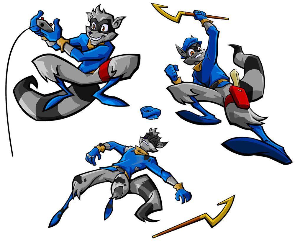 Carmelita, Murray, Sly, and Sir Galleth on a mission. Sly Cooper