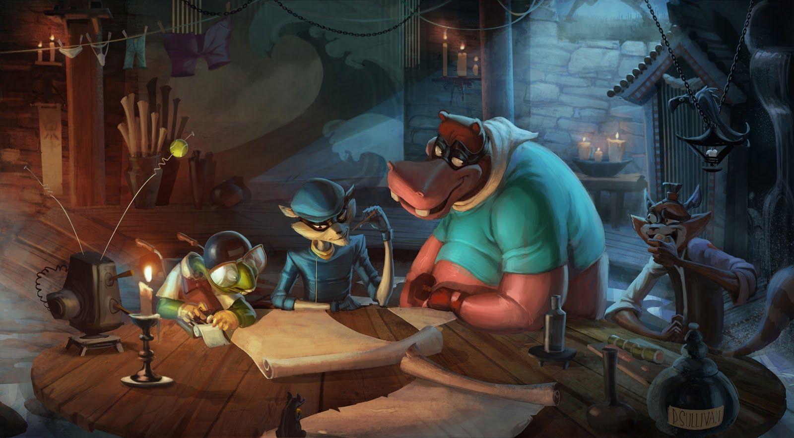 Sly Cooper: Thieves in Time concept art by Paul Sullivan. Game Art