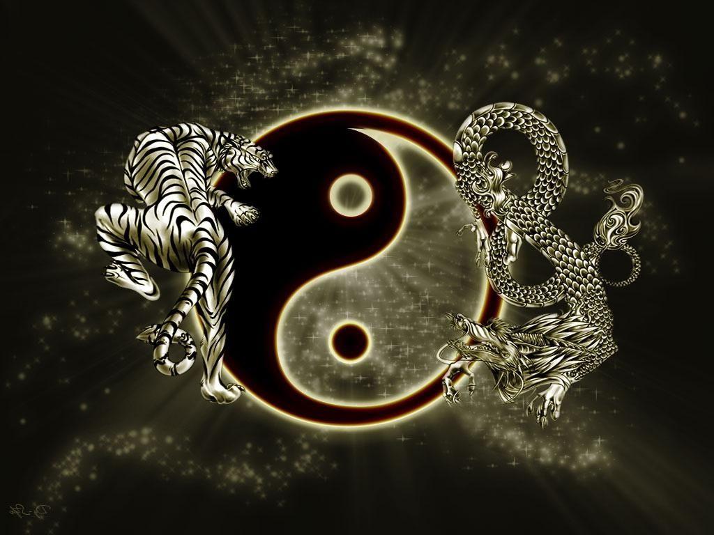 Yin Yang Dragon Tiger Wallpaper