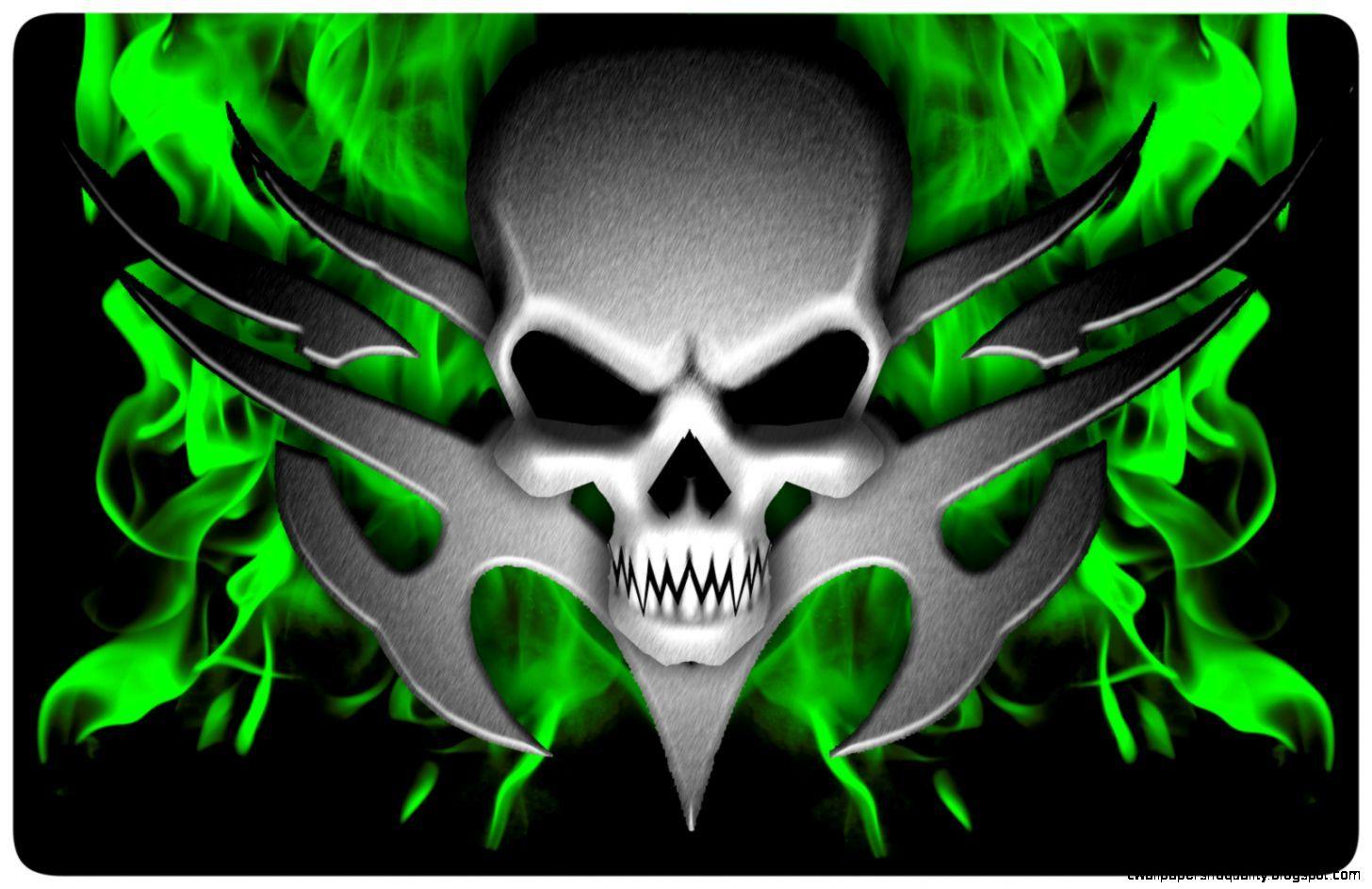 Cool Green Skull Wallpaper. Wallpaper HD Quality