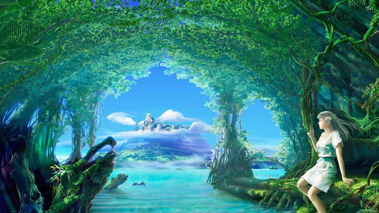 Star fairy tale landscape Wallpaper HD. Taide