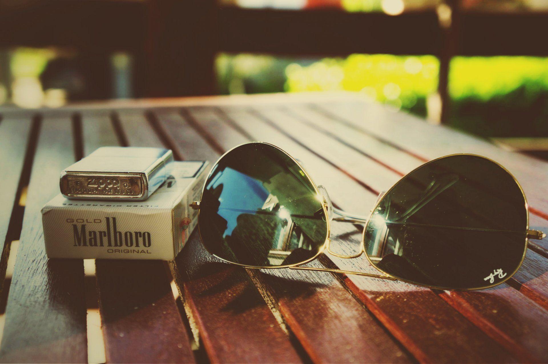 ray ban zippo marlboro lighter cigarettes sunglasses HD wallpaper