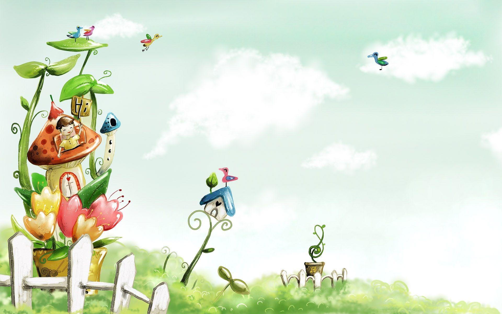 Spring HD Desktop Wallpaper. Beautiful Spring Background, High. Cartoon wallpaper, Spring wallpaper, Farm cartoon