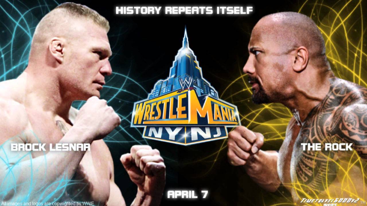 WWE Wrestlemania XXIX Custom Wallpaper: The Rock vs Brock Lesnar