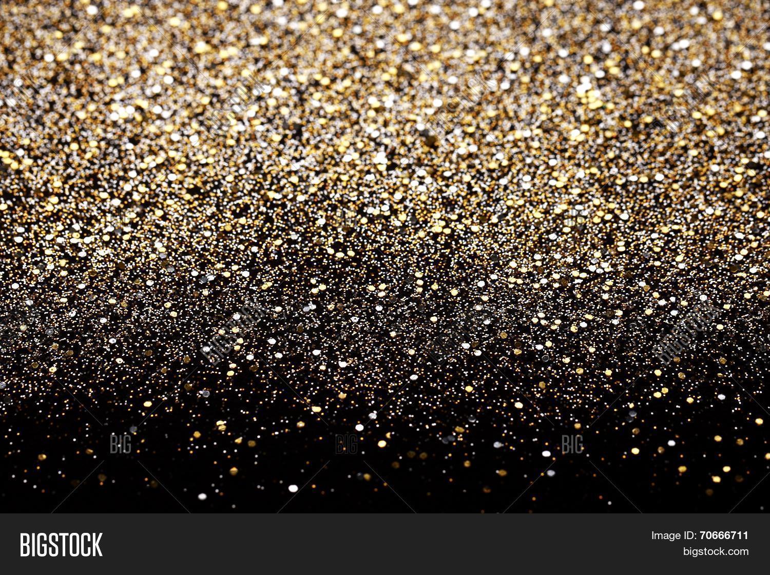 Christmas New Year Gold and Silver Glitter Background Image