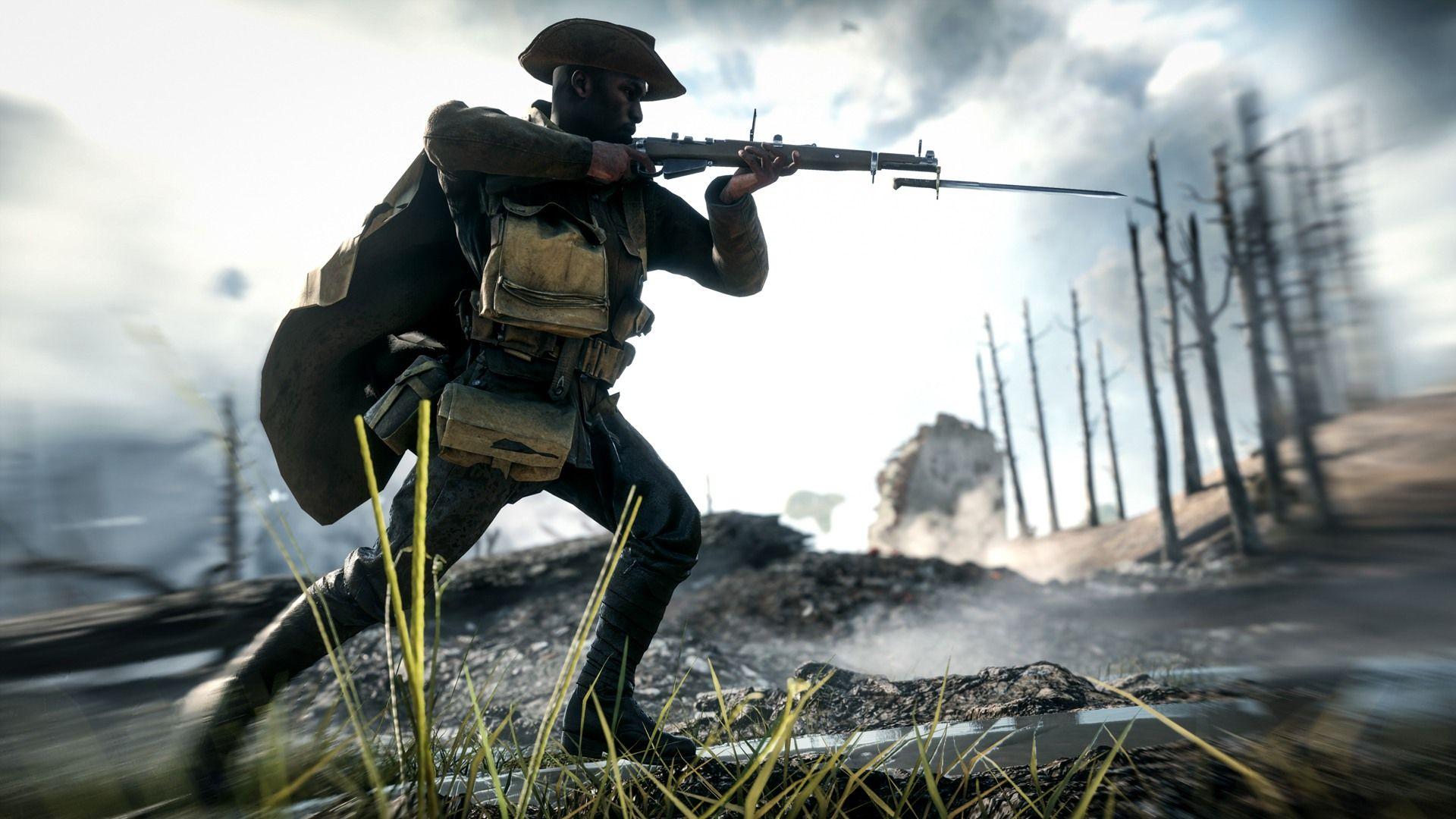 Battlefield 1 Game Soldier Rifle Bay. Wallpaper