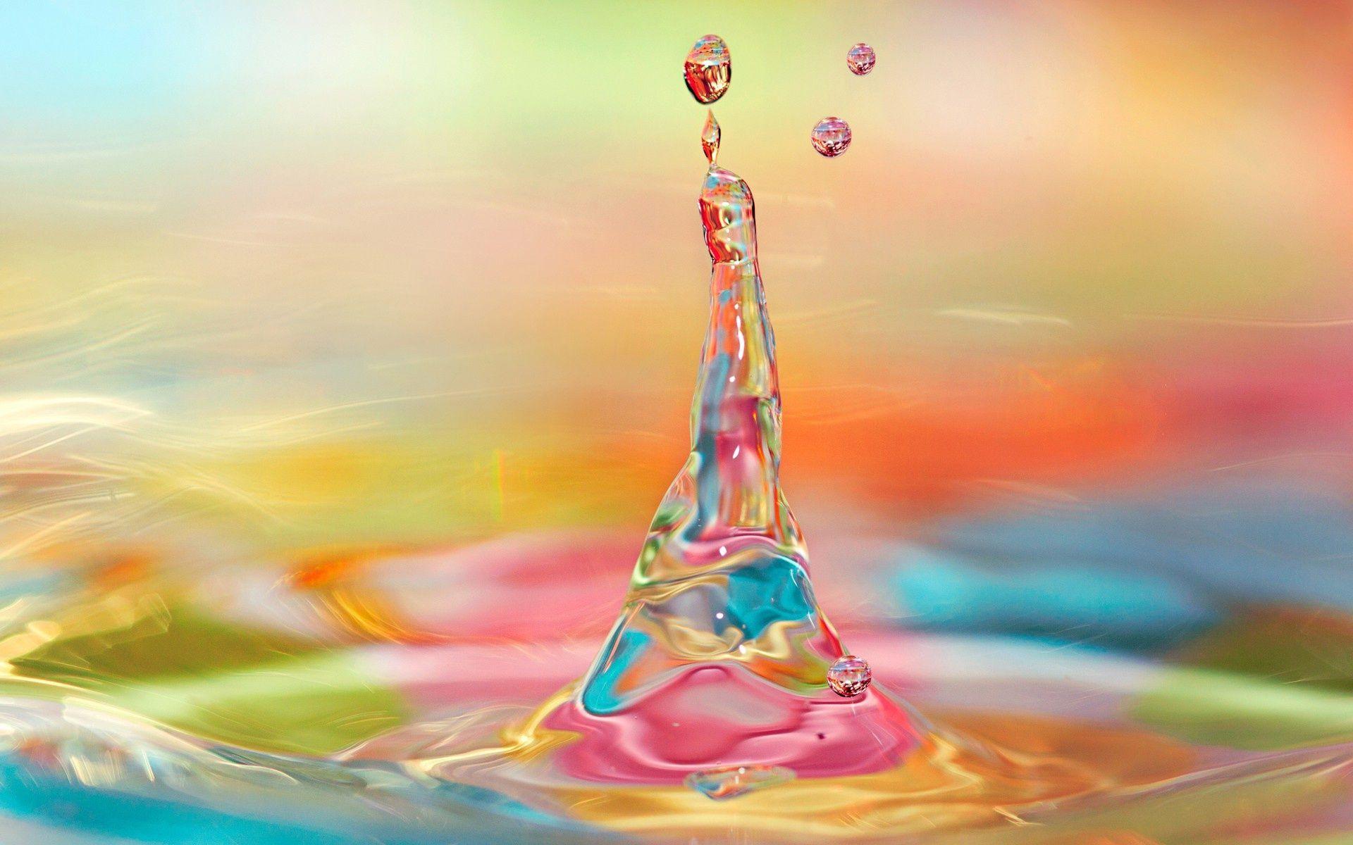 Colorful Water Drops Wallpaper