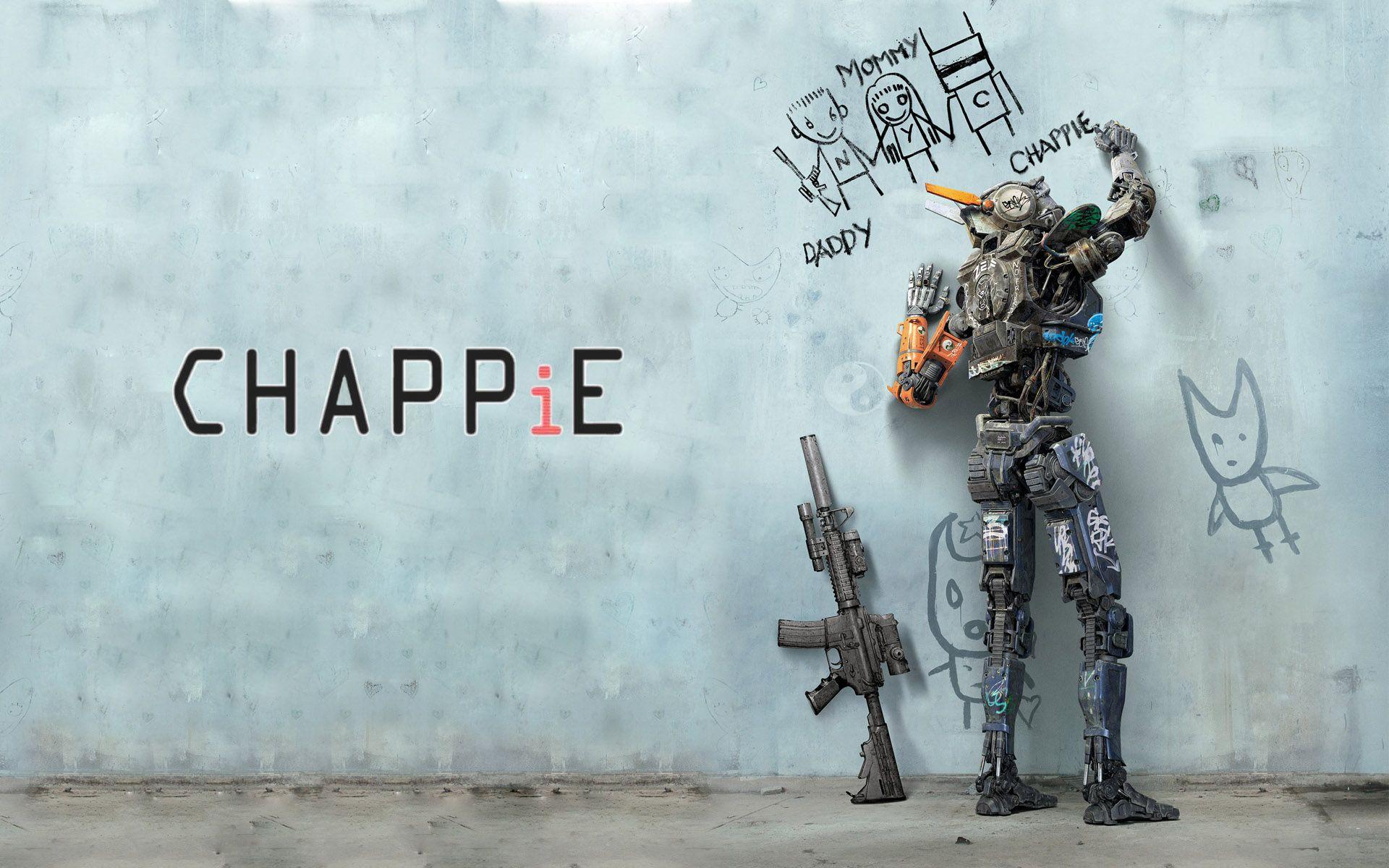 Chappie Movie Poster 2015 Wallpaper Robot Die Antwoord[1] Dark