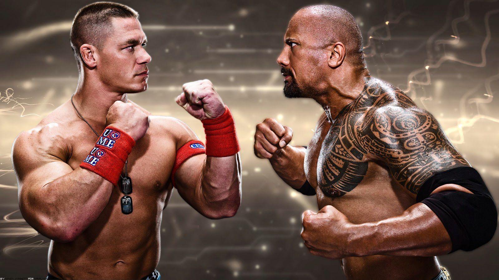 Wwe John Cena The Rock Fight HD Wallpaper Download