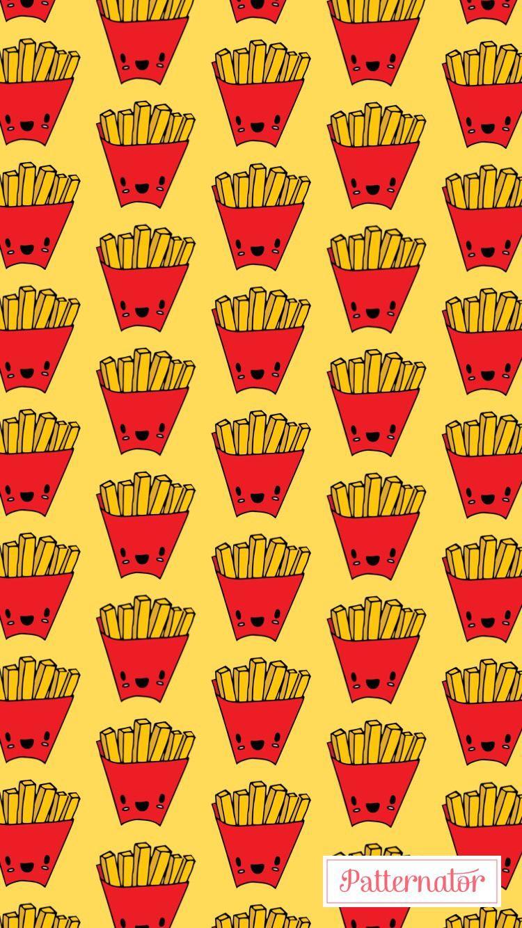 pattern #wallpaper #iphone #background #colorful #fries #food #red
