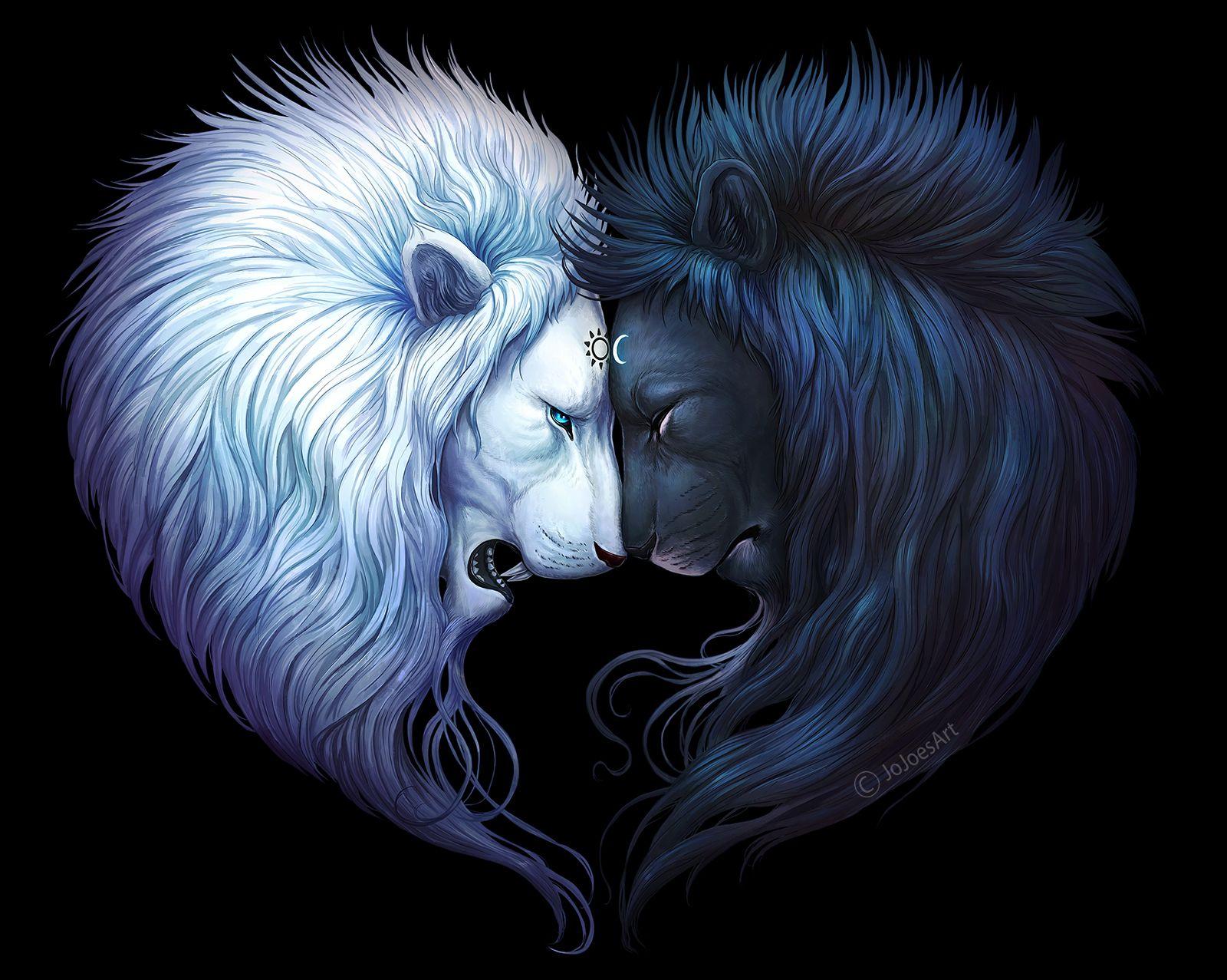 Ying and Yang Lions Wallpaper and Background Imagex1277