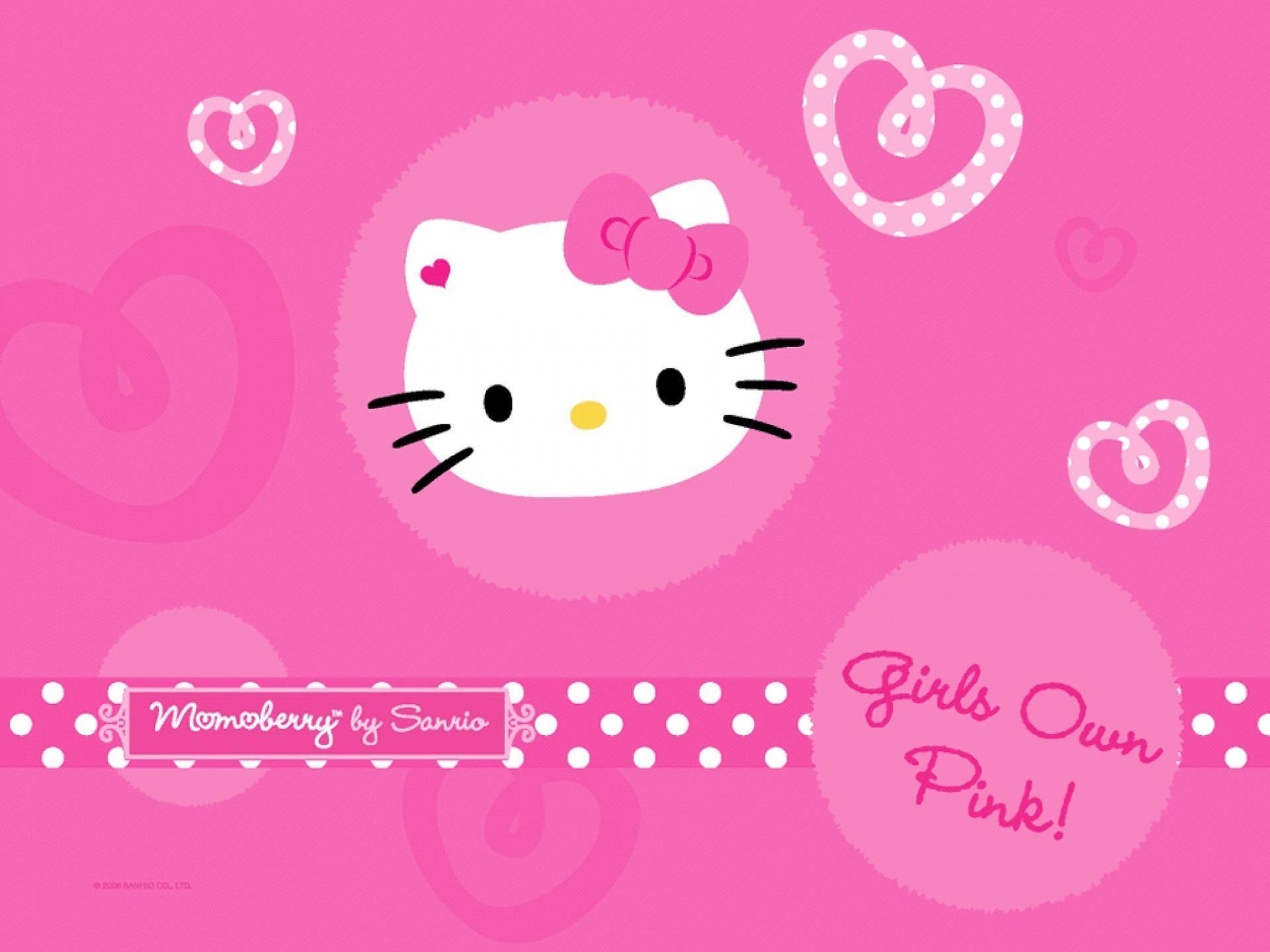 Hello Kitty Pink Background gambar ke 14